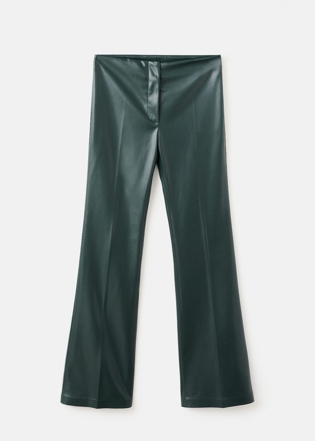 Mango Pantalon Flare Simili-cuir Vert - Femme - 42 -  In Green