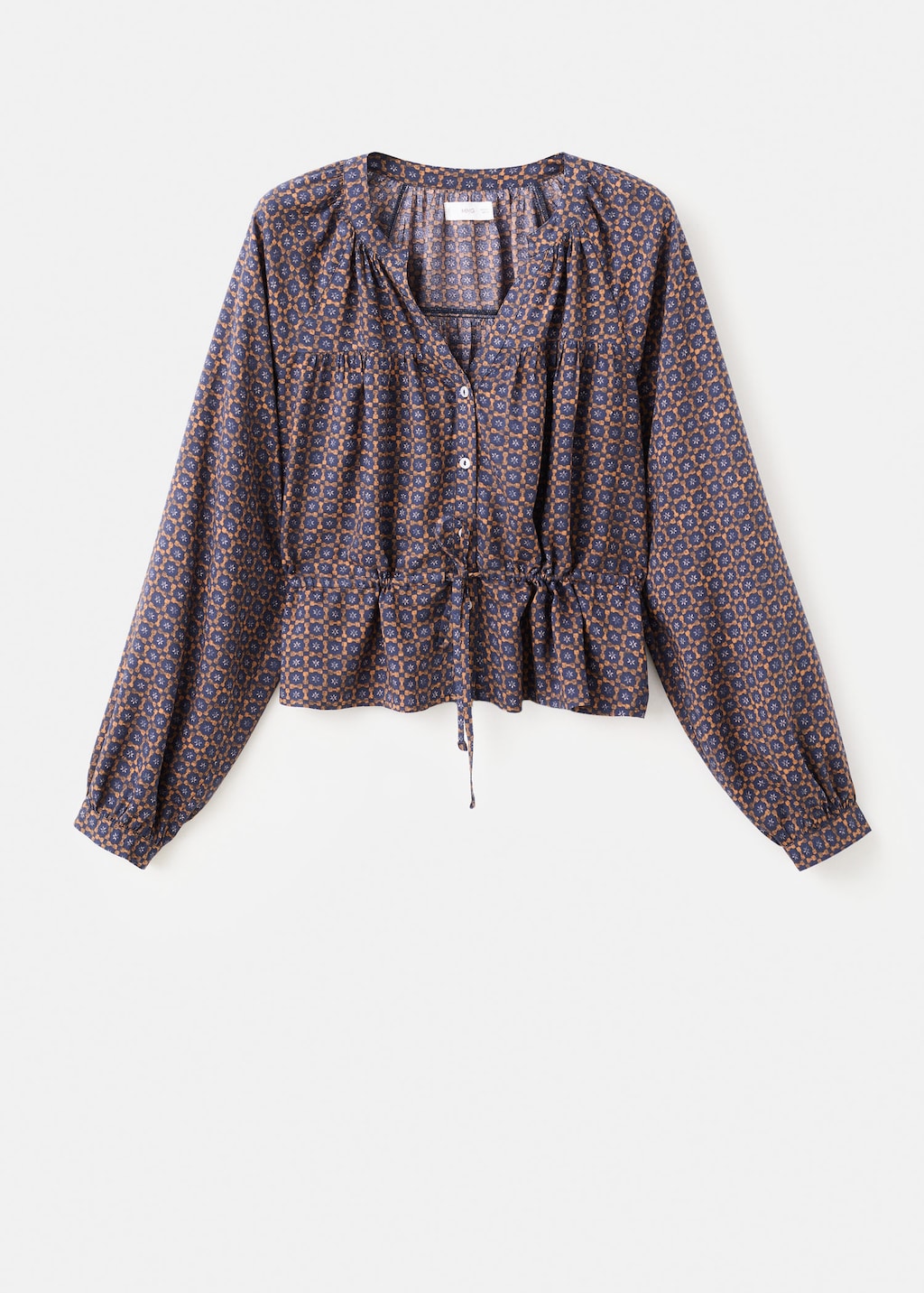 Mango Teen Blouse Teat Dark Navy In Multi