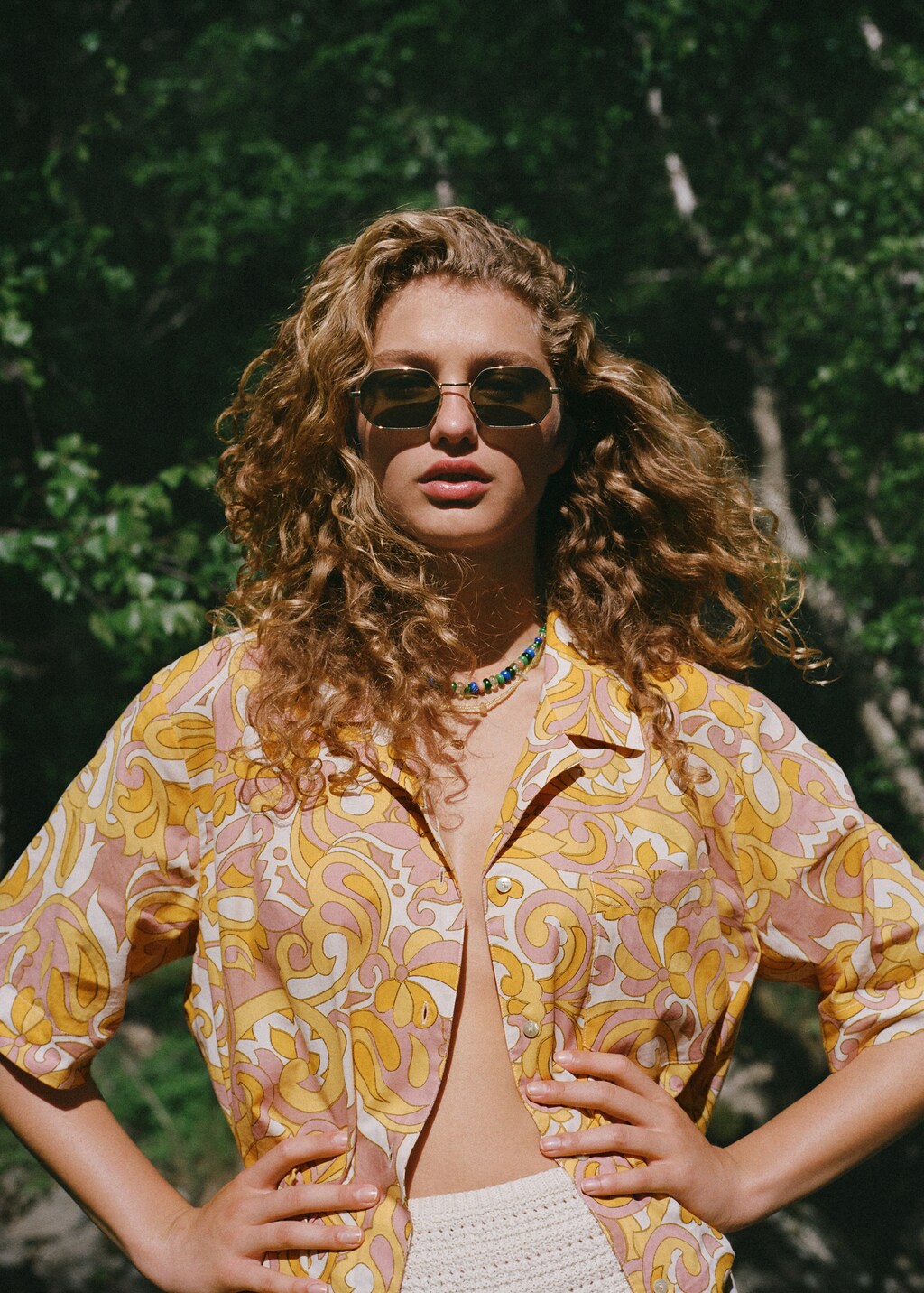 Lunettes de soleil monture hexagonale Femme MANGO Cote d Ivoire