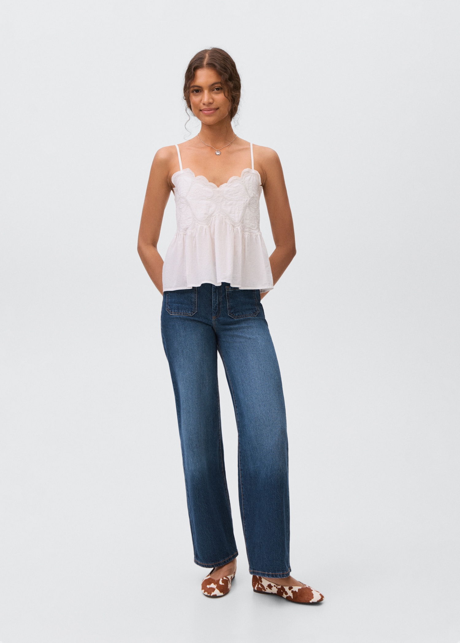 Low-waist culotte jeans - General plane