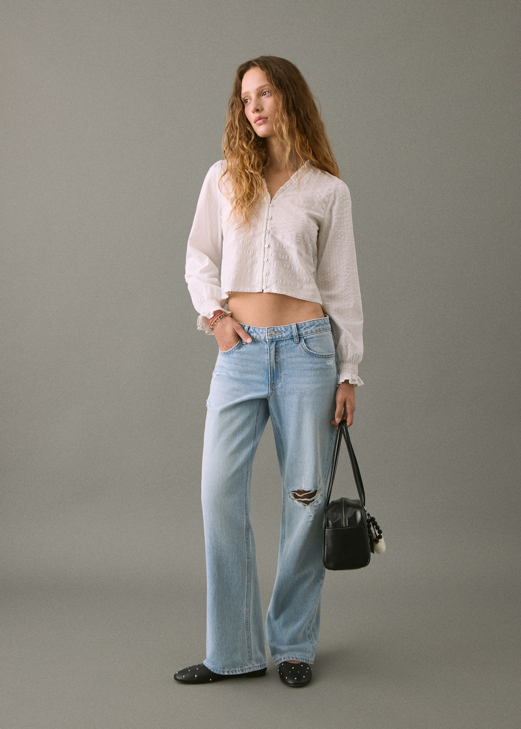 Ripped straight-fit jeans