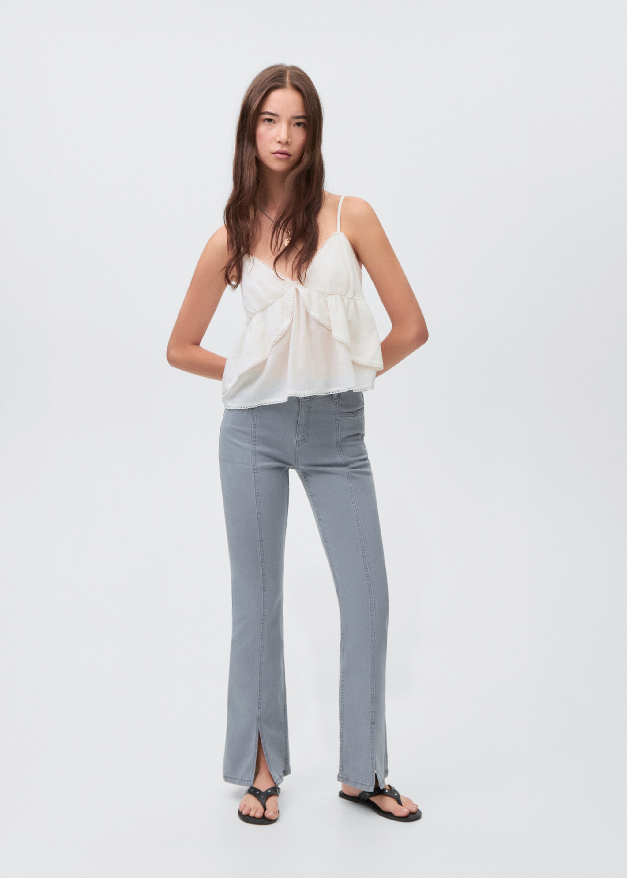 Flared jeans with opening - General plane