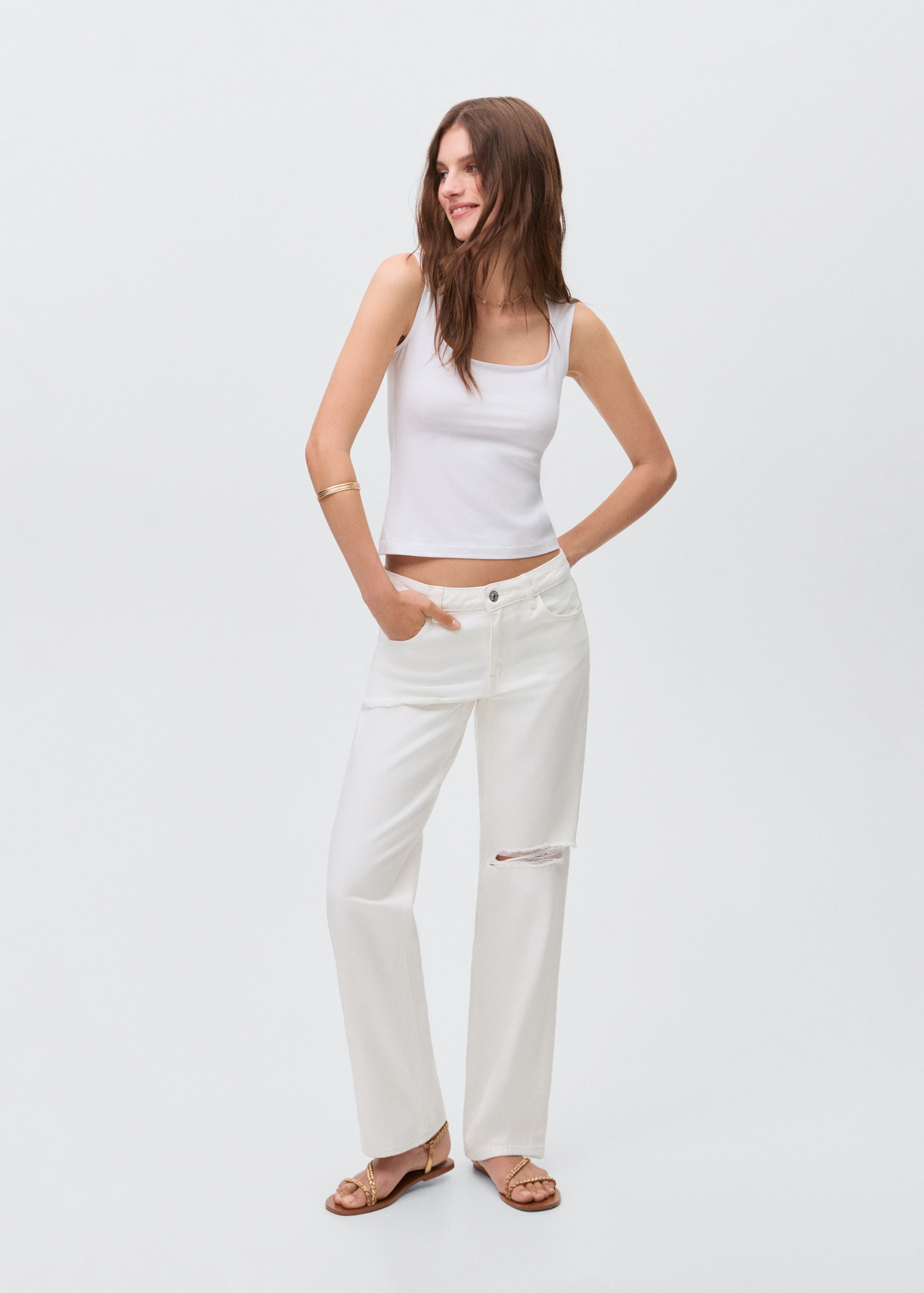 Jean straight-fit déchirures - Plan général
