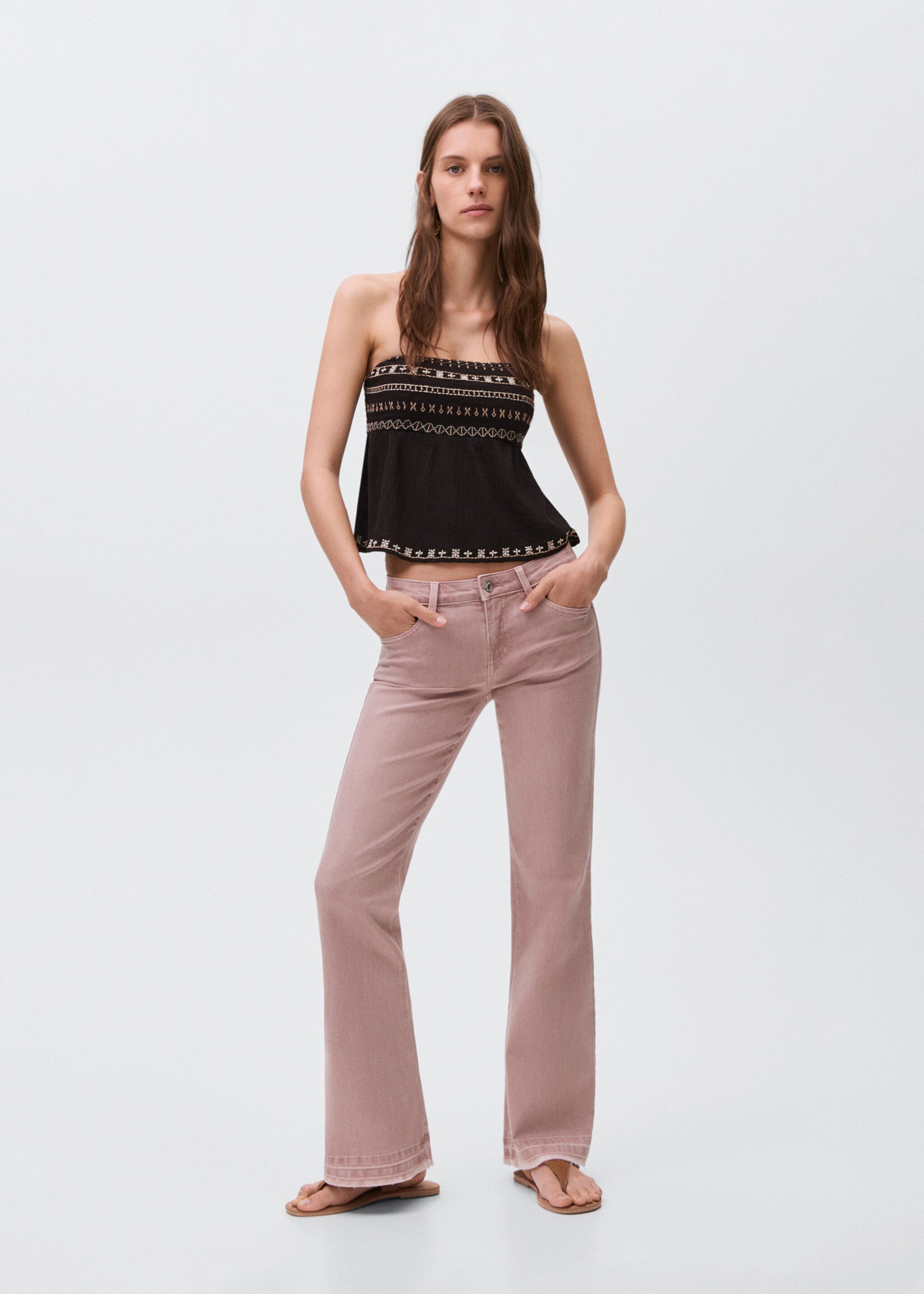 Decorative seam flared jeans - General plane