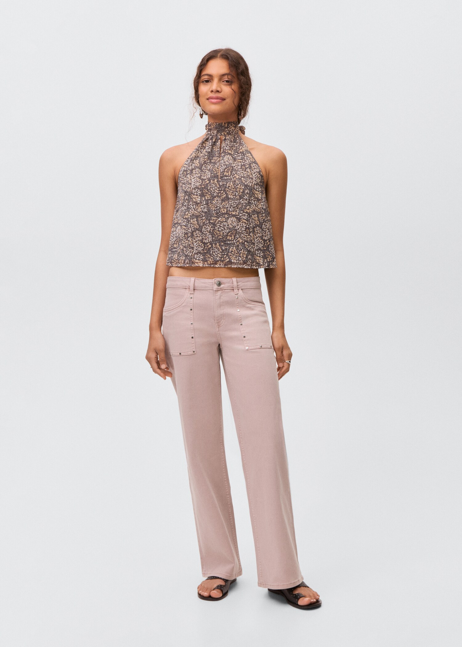 Jean style jupe-culotte clouté - Plan général