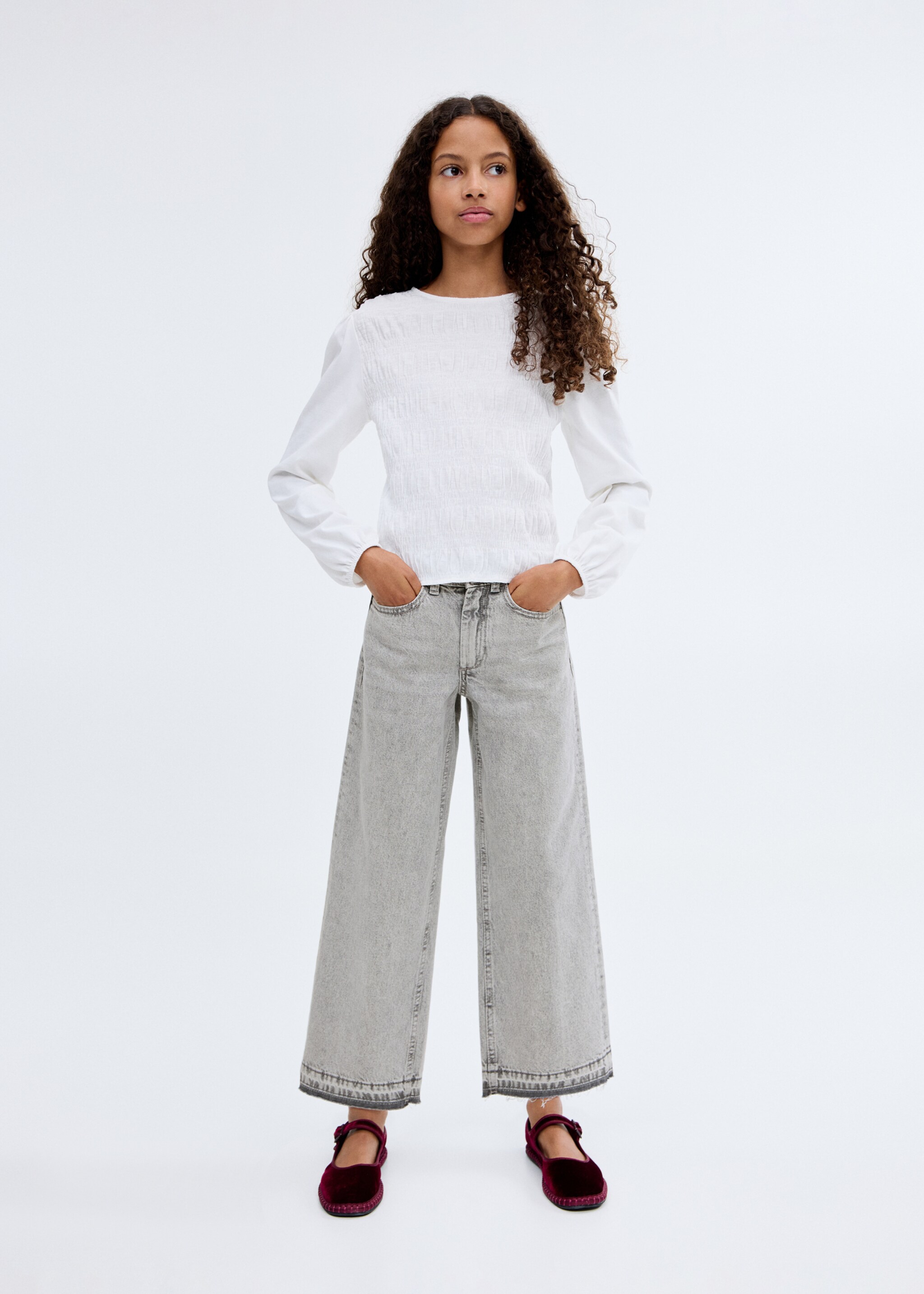 Jeans culotte mid-waist comfort - General plane