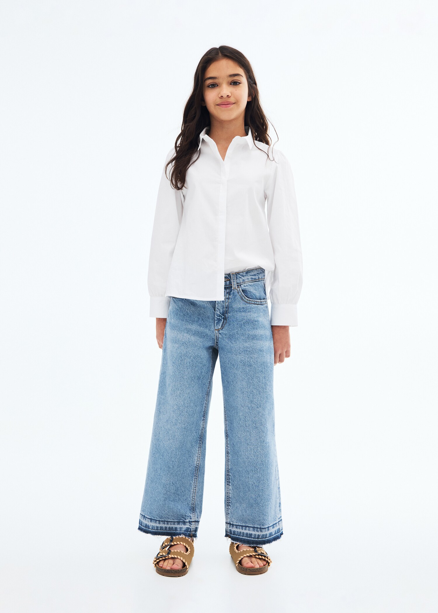Jeans culotte mid-waist comfort - General plane
