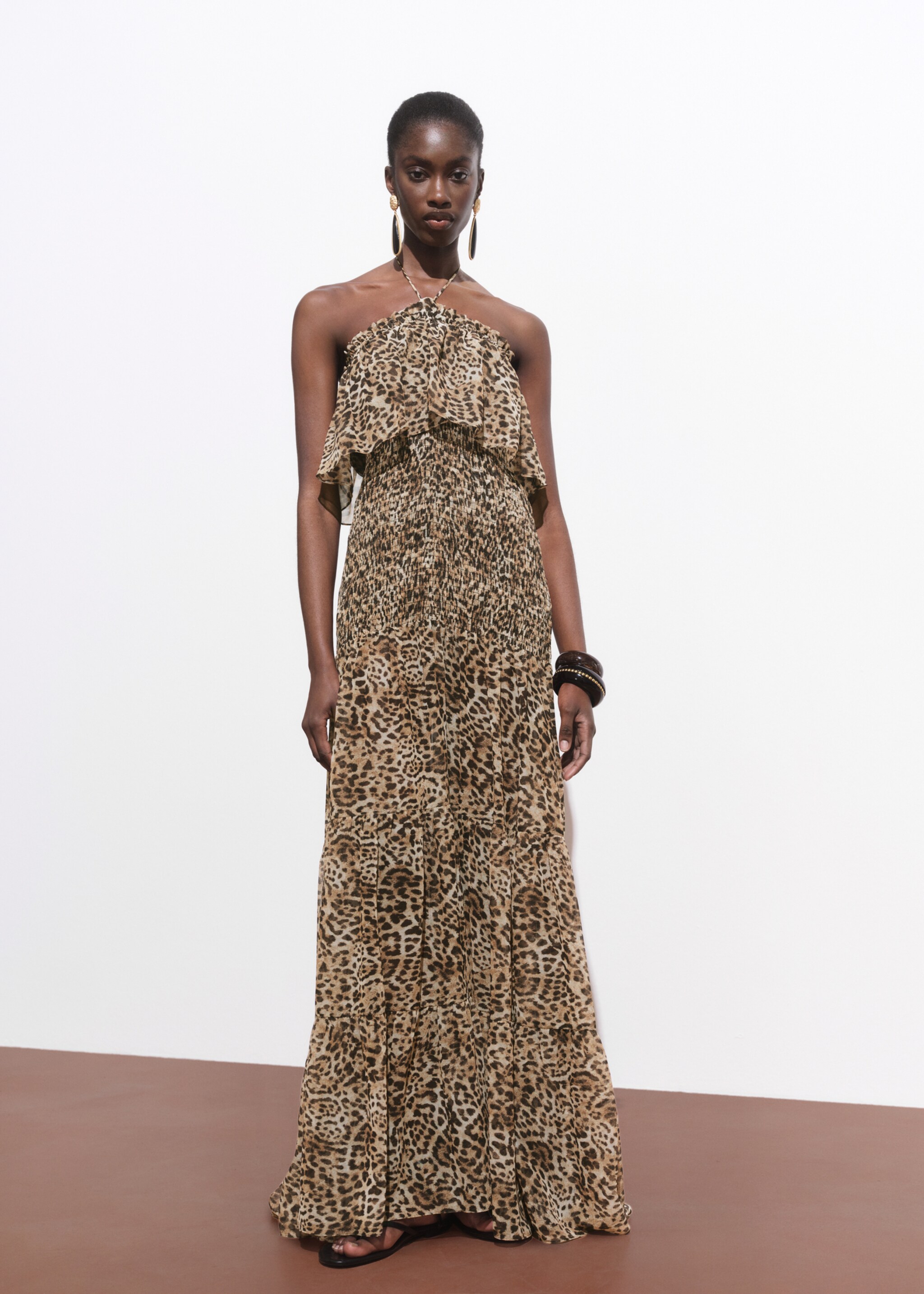 Leopard-print maxi-dress - General plane