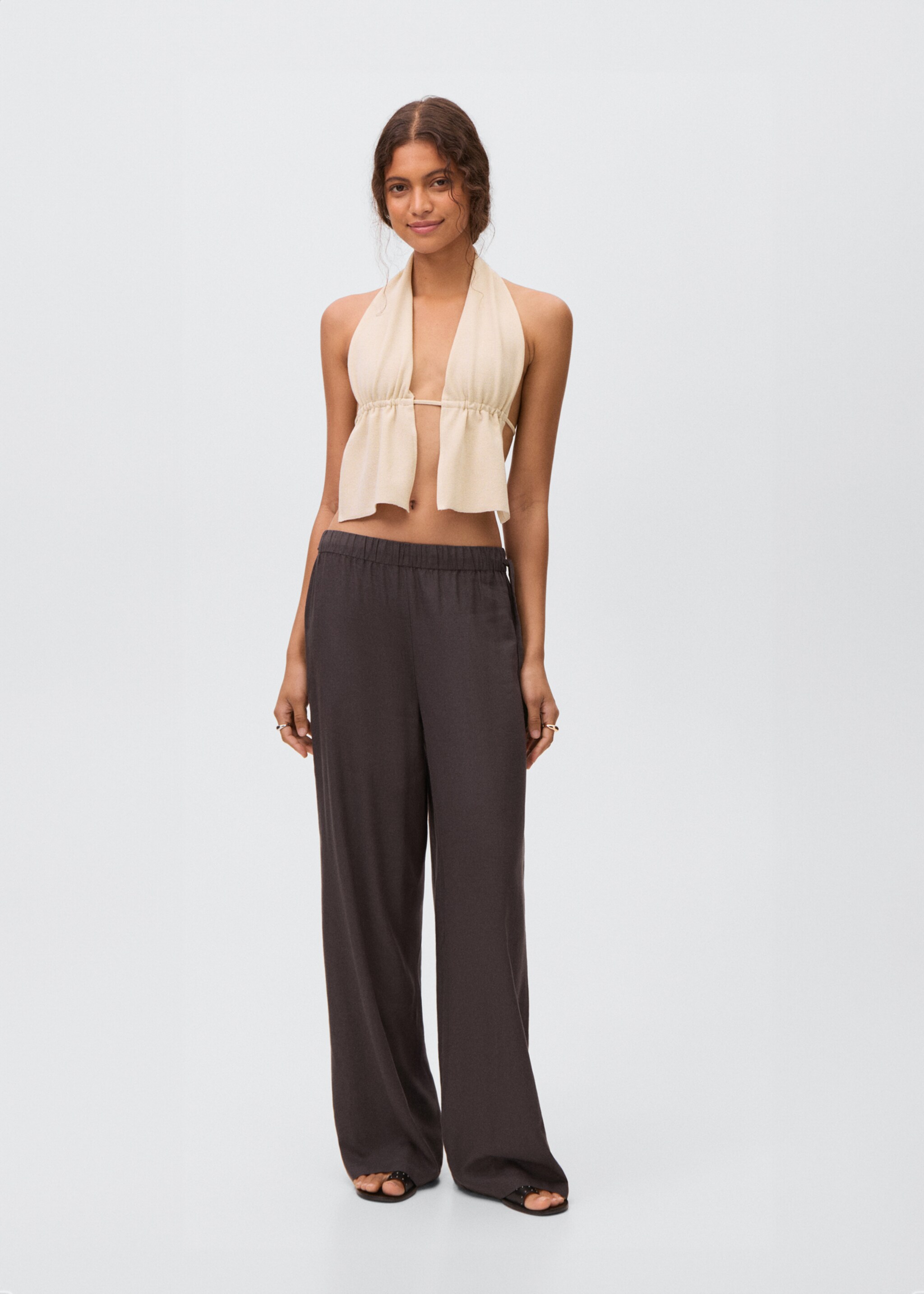 Lurex-knit halter top - General plane