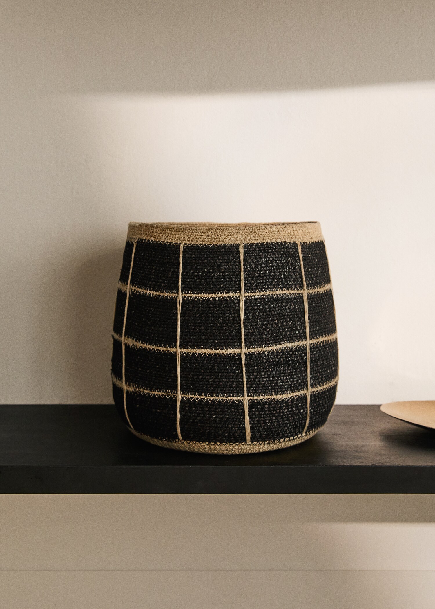 Cesta seagrass cuadros mediana - Plano general