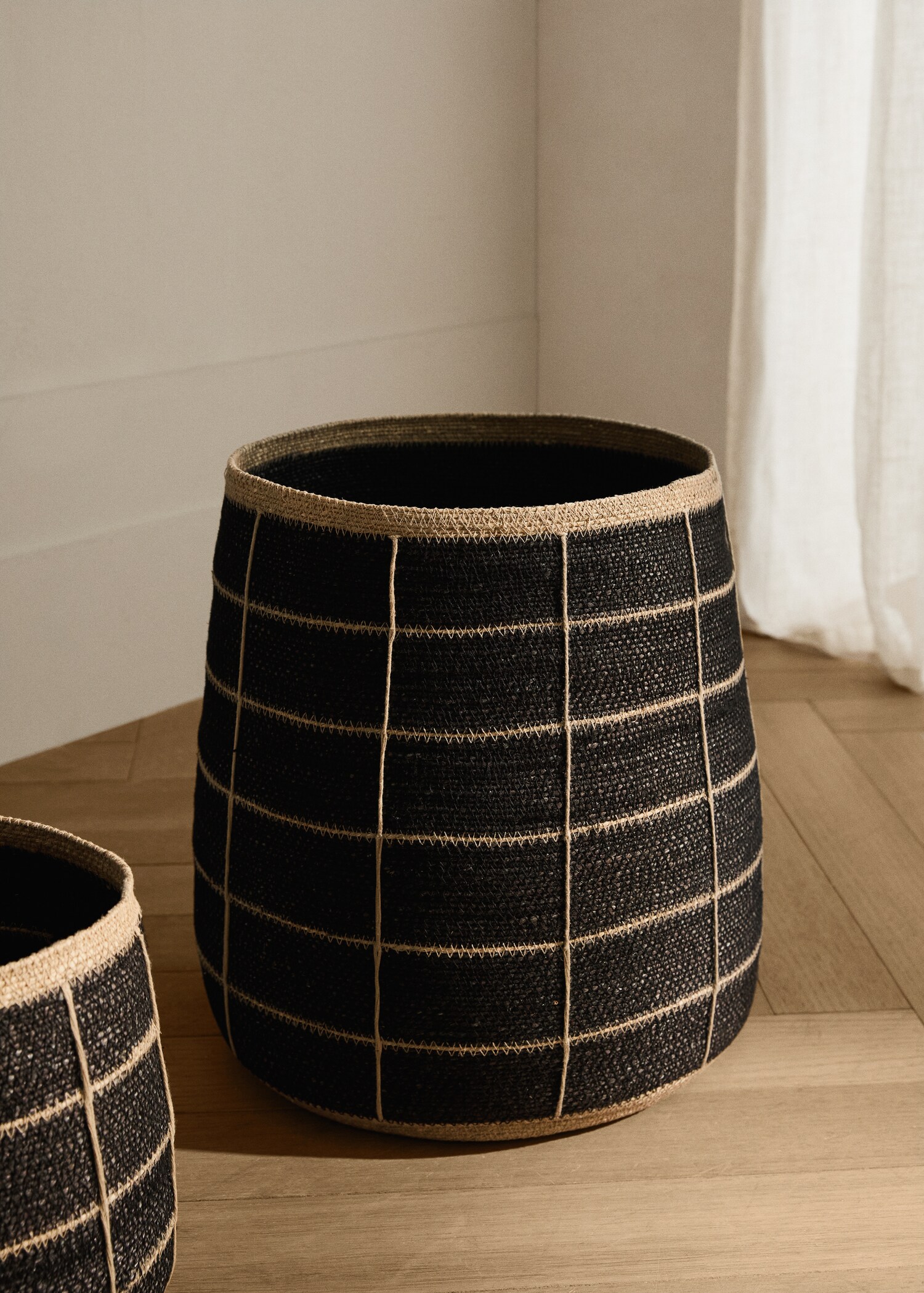 Cesta seagrass cuadros grande - Plano general