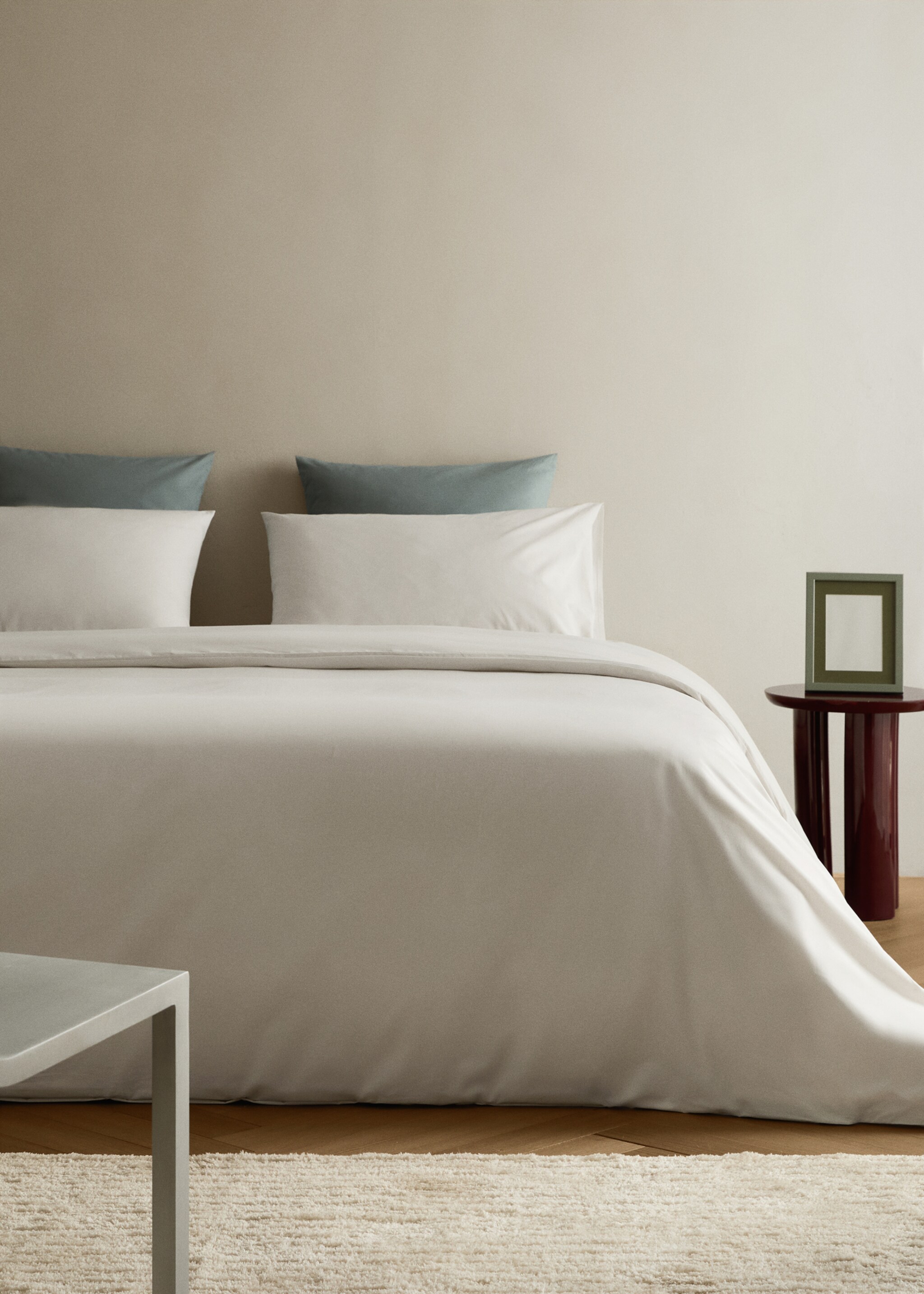 Bettbezug aus Baumwoll-Perkal für 150/160 cm Bett - Allgemeine Ansicht, Ecru. Ref: 17001567-00.