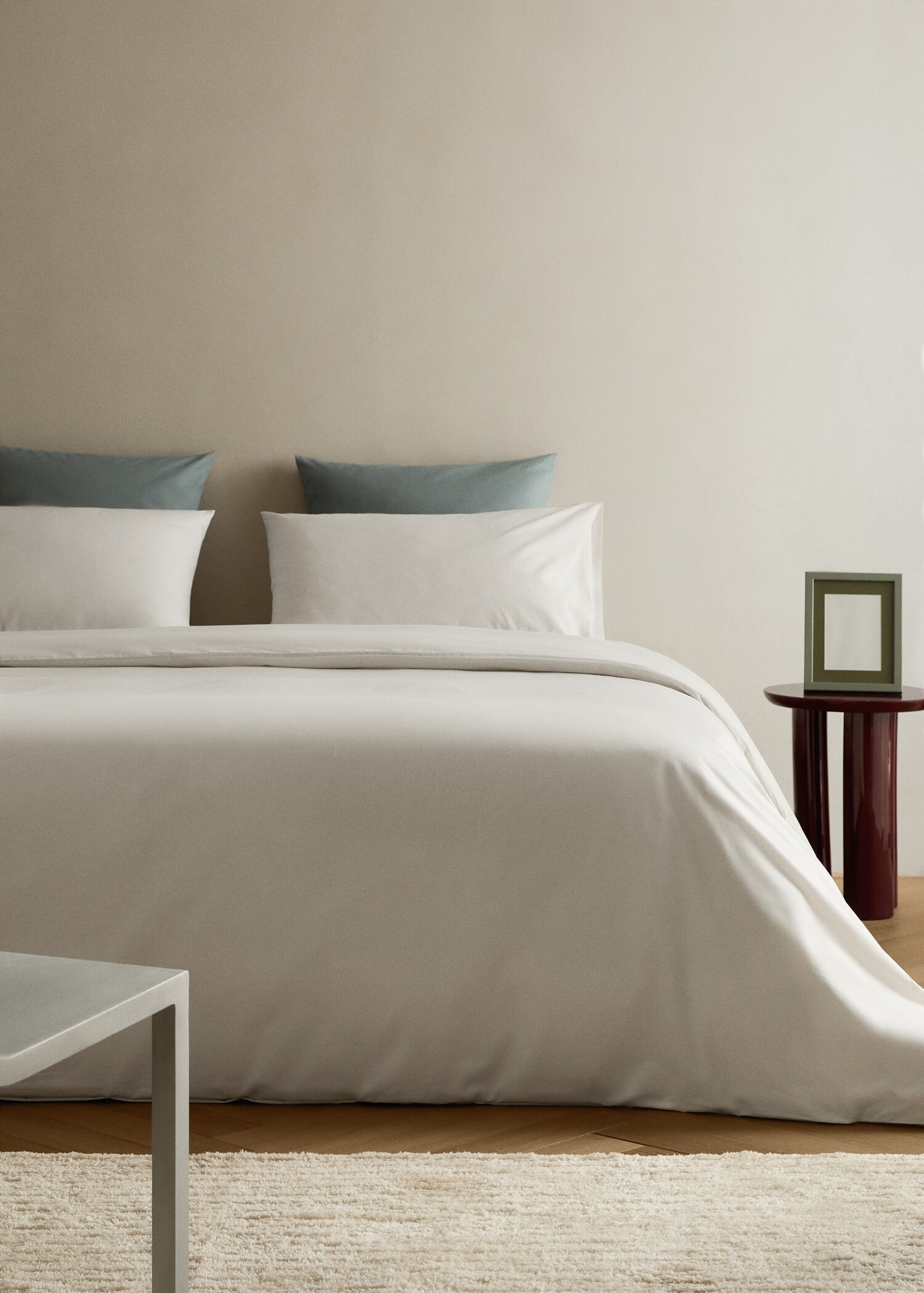 Percale cotton duvet cover King bed - General plane