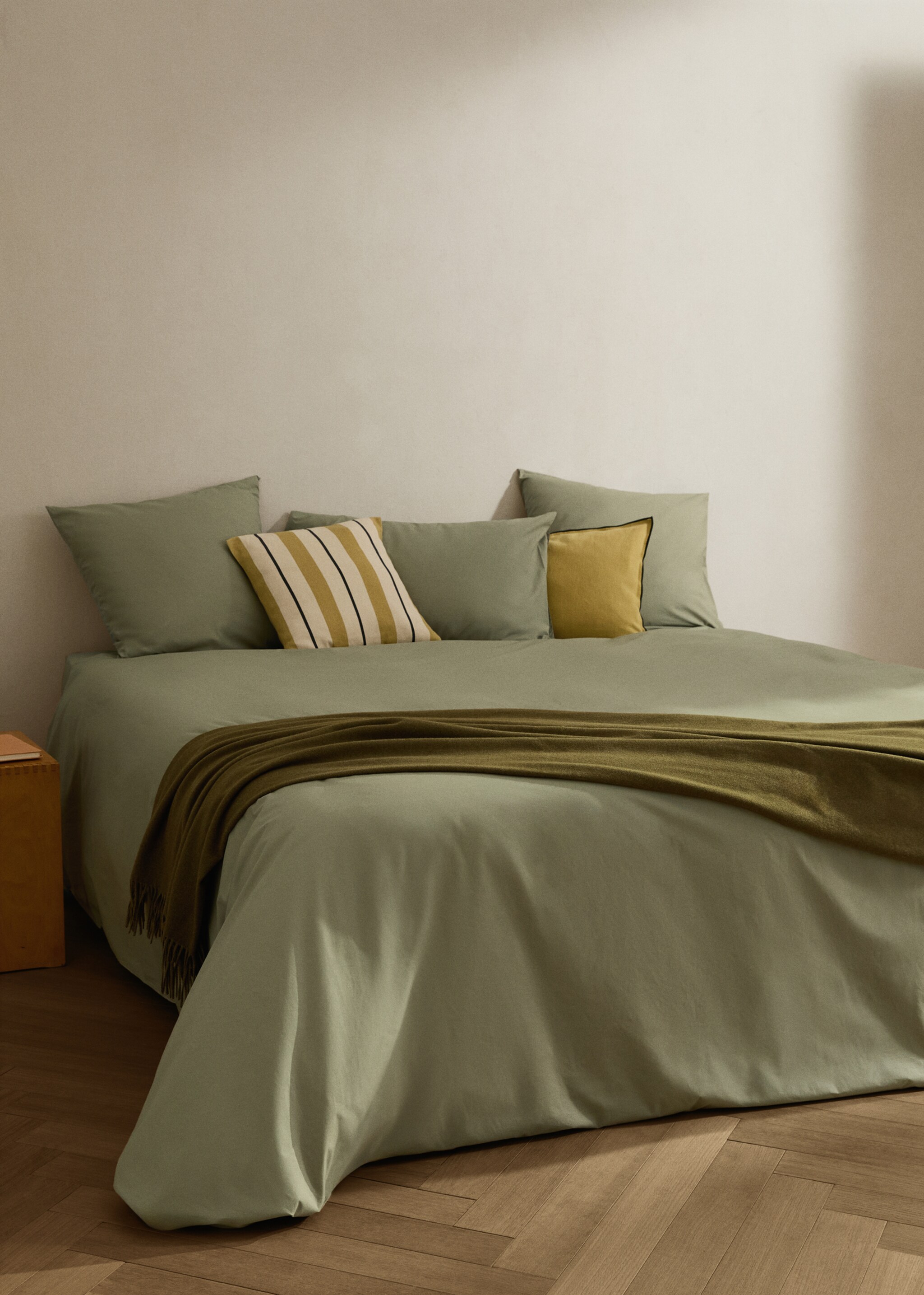 Bettbezug aus Baumwoll-Perkal für 150/160 cm Bett - Allgemeine Ansicht, Grün. Ref: 17001567-00.