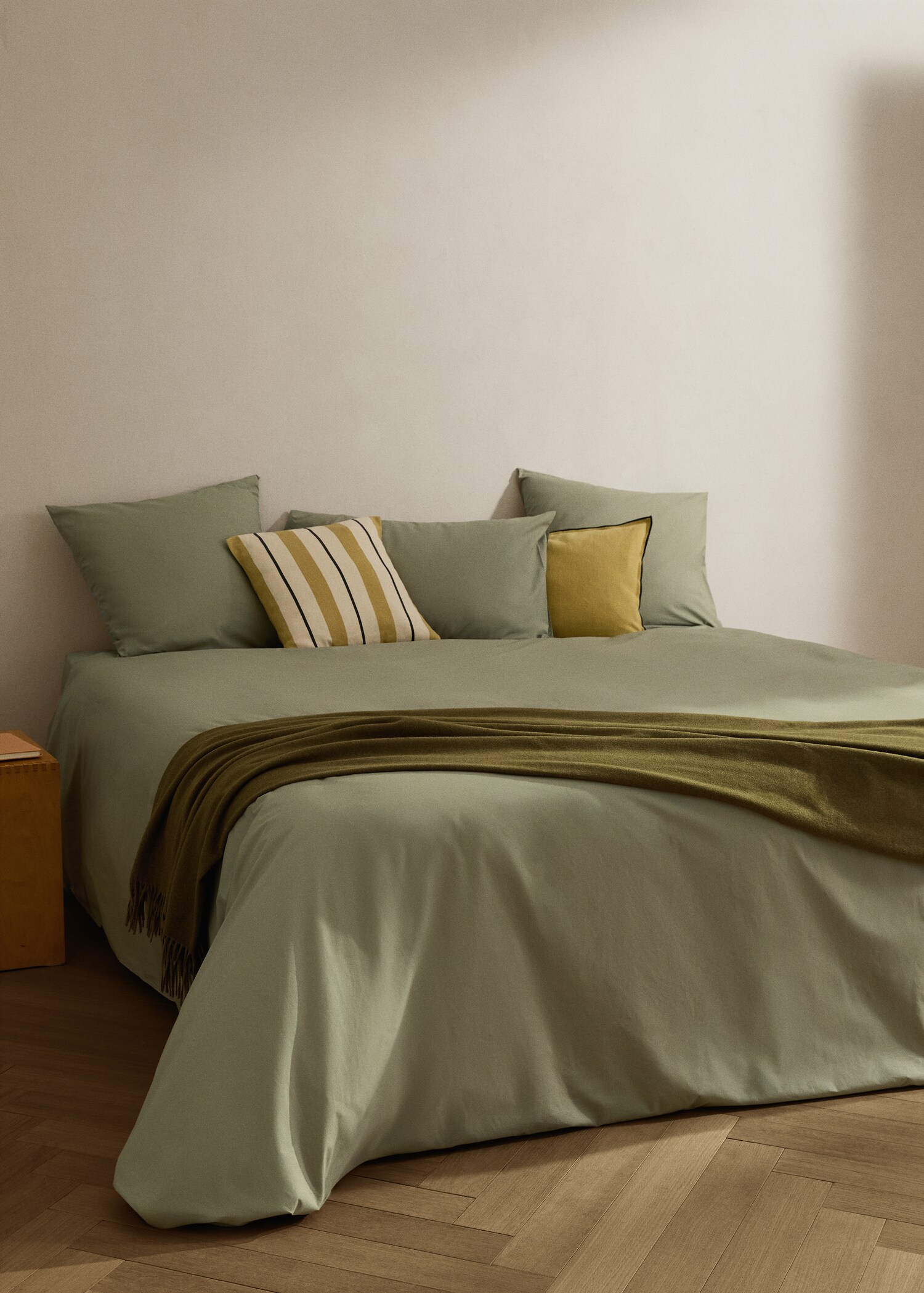 Percale cotton duvet cover King bed - General plane