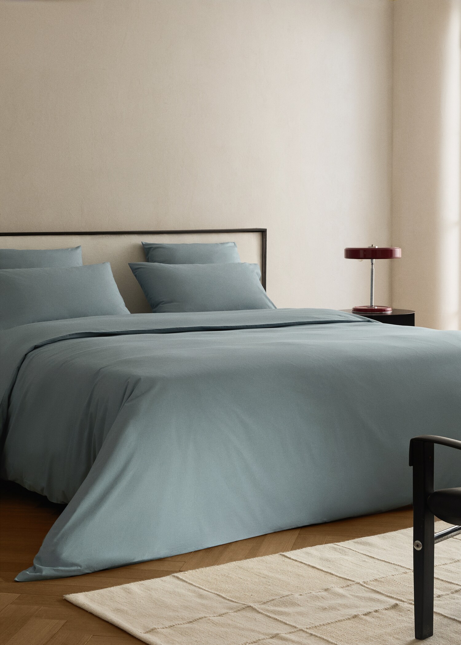 Percale cotton duvet cover King bed - General plane