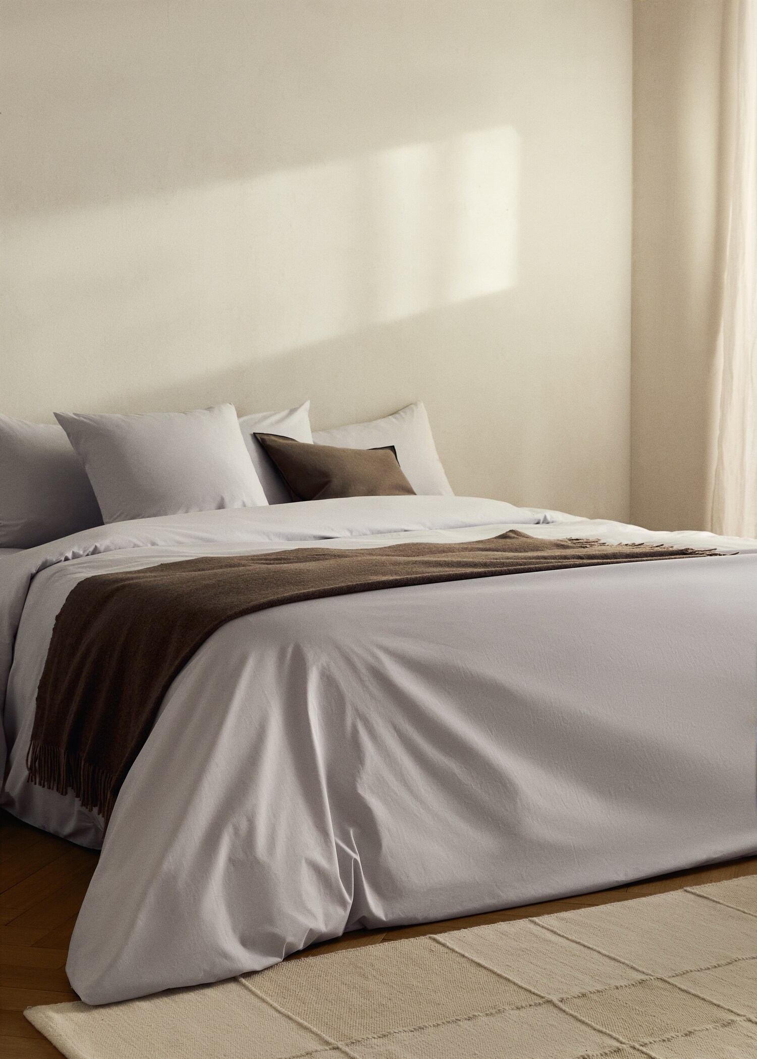 Percale cotton duvet cover King bed - General plane