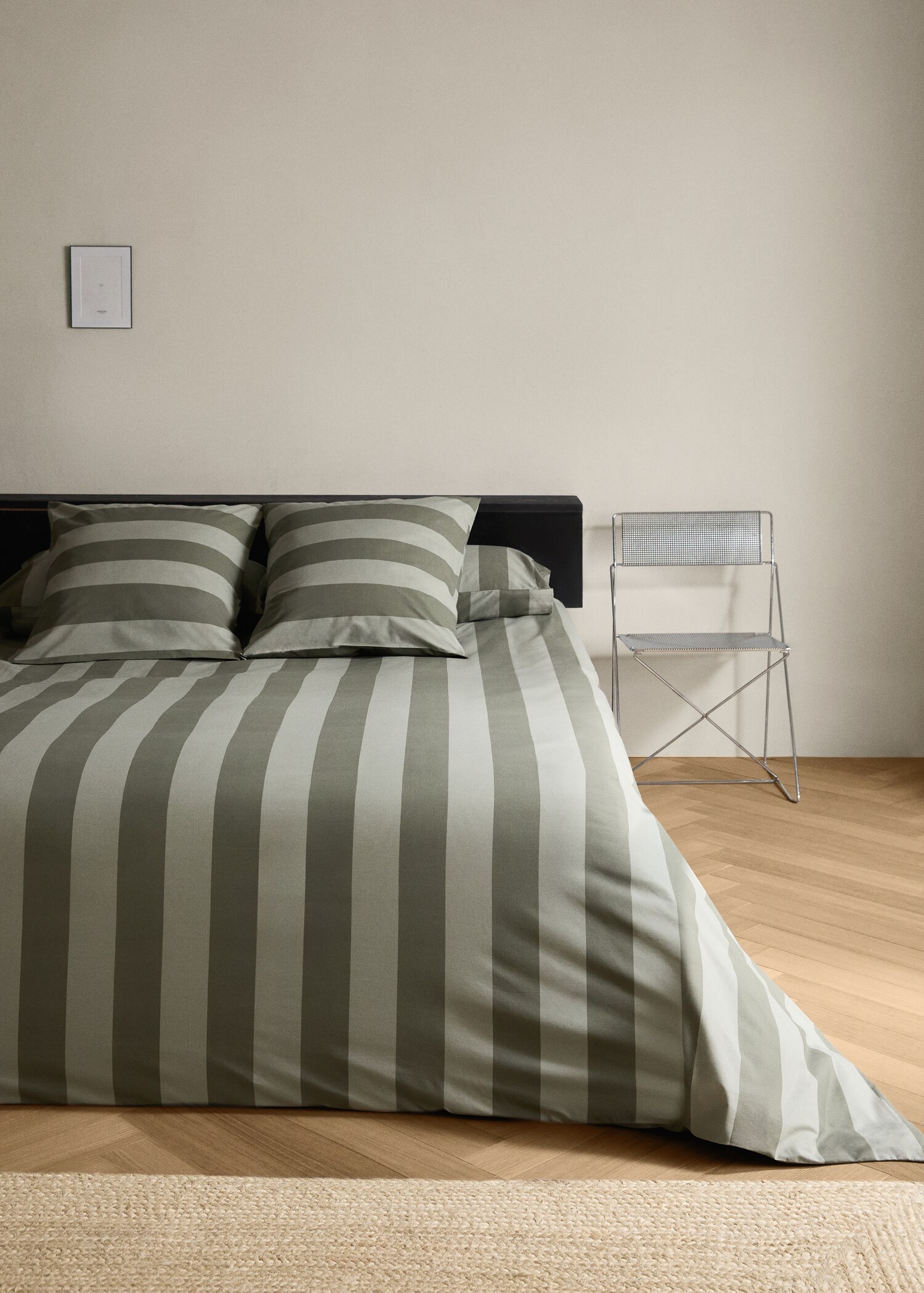 Housse de couette percale de coton rayures lit 90 cm - Plan général
