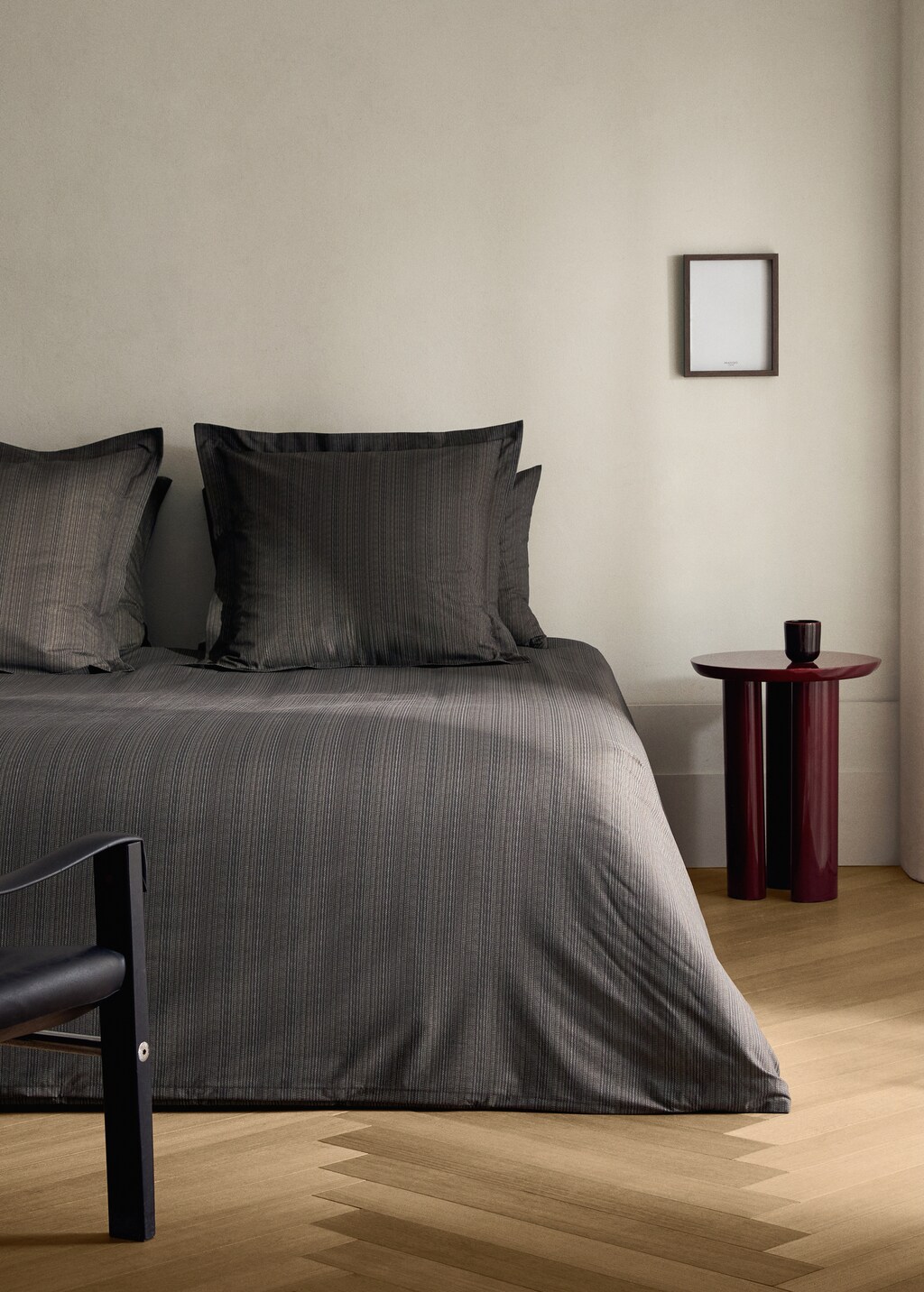 Percale cotton tailored-print duvet cover for 90 cm bed