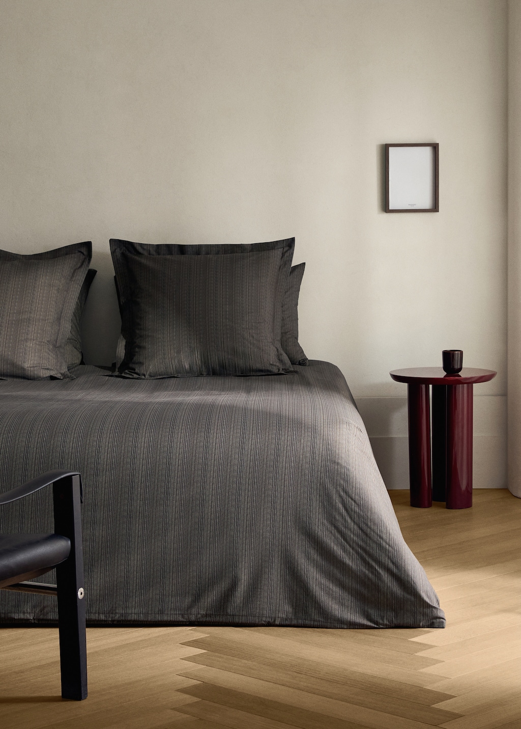 Percale cotton tailored-print duvet cover for 90 cm bed
