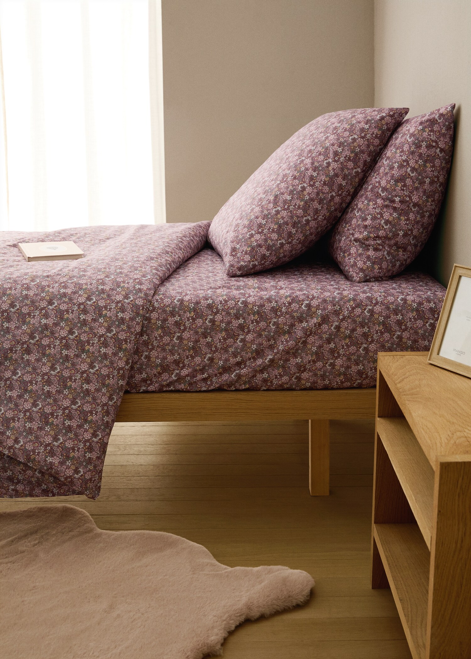 Children's percale cotton duvet cover with small floral print for 90 cm bed - General plane
