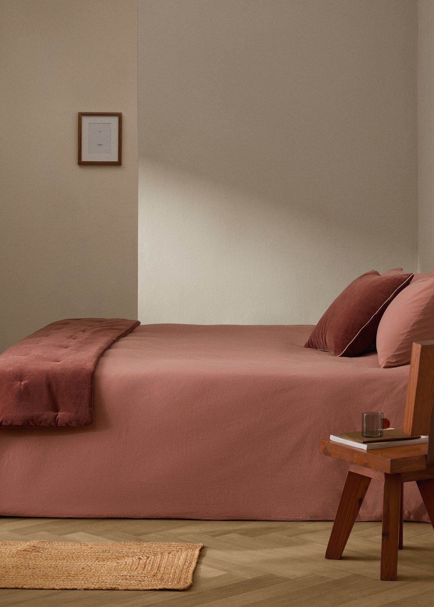Washed cotton duvet cover King bed - General plane