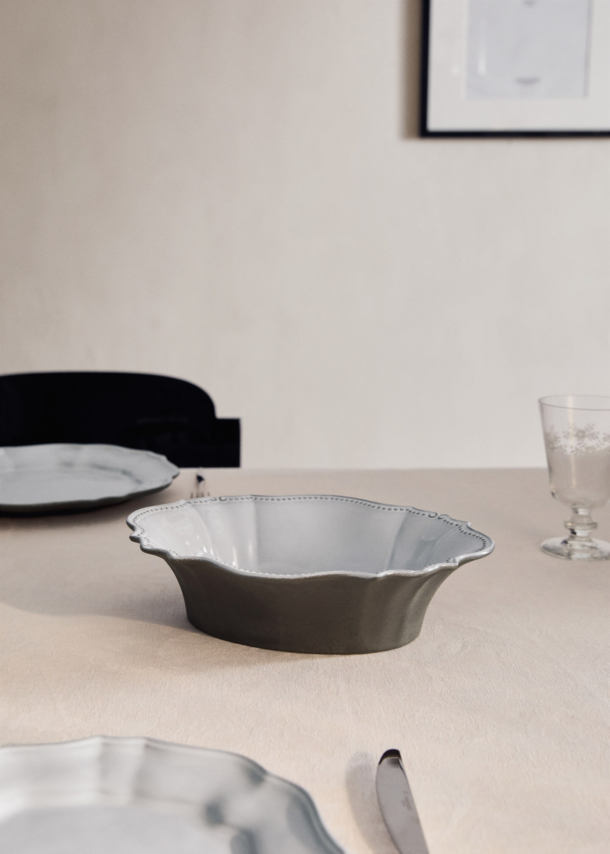 Large recycled stoneware bowl - Загальний план, Світло-сірий/пастельний. Ref: 17002041-00.