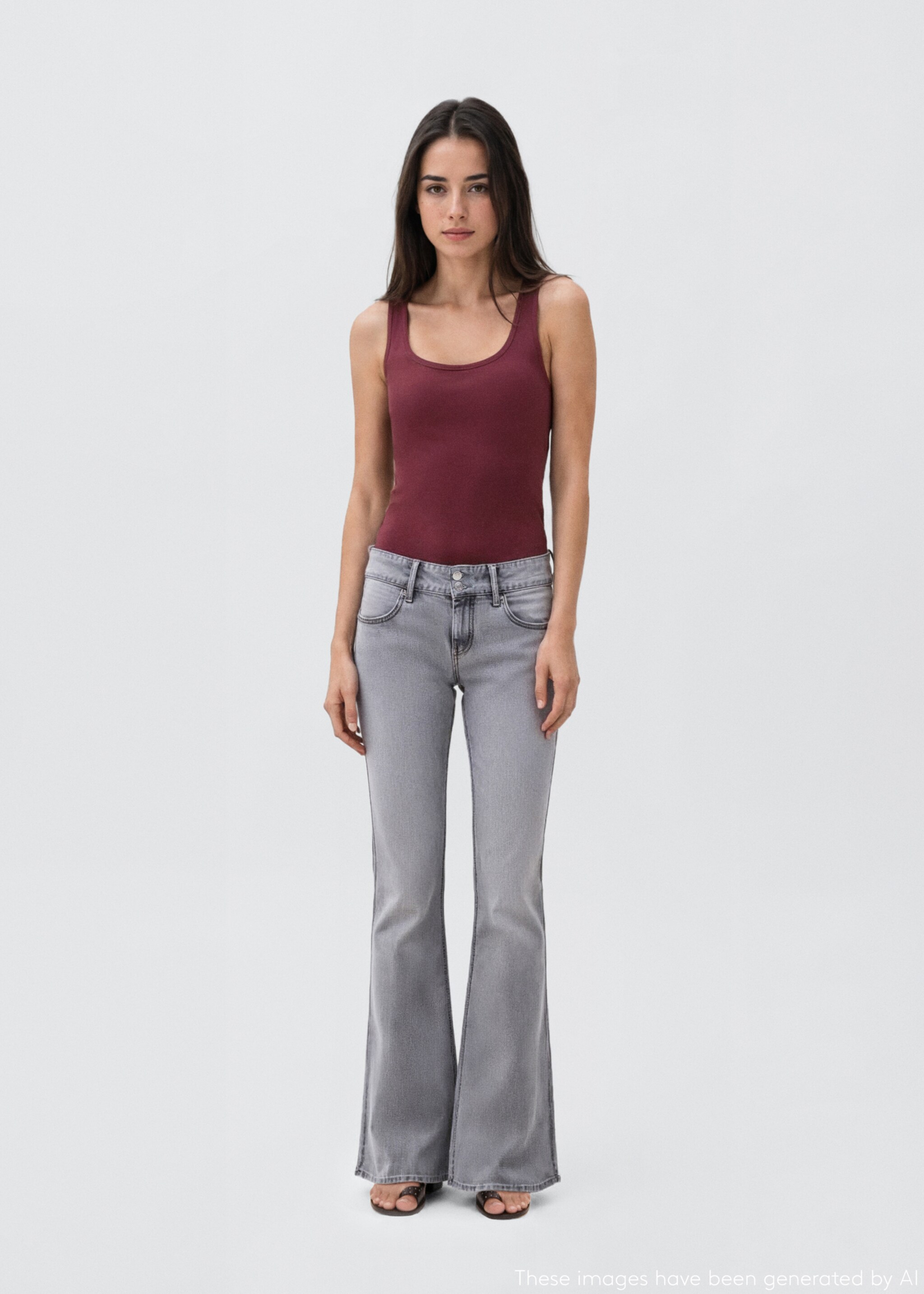 Top liso com alças - Plano geral