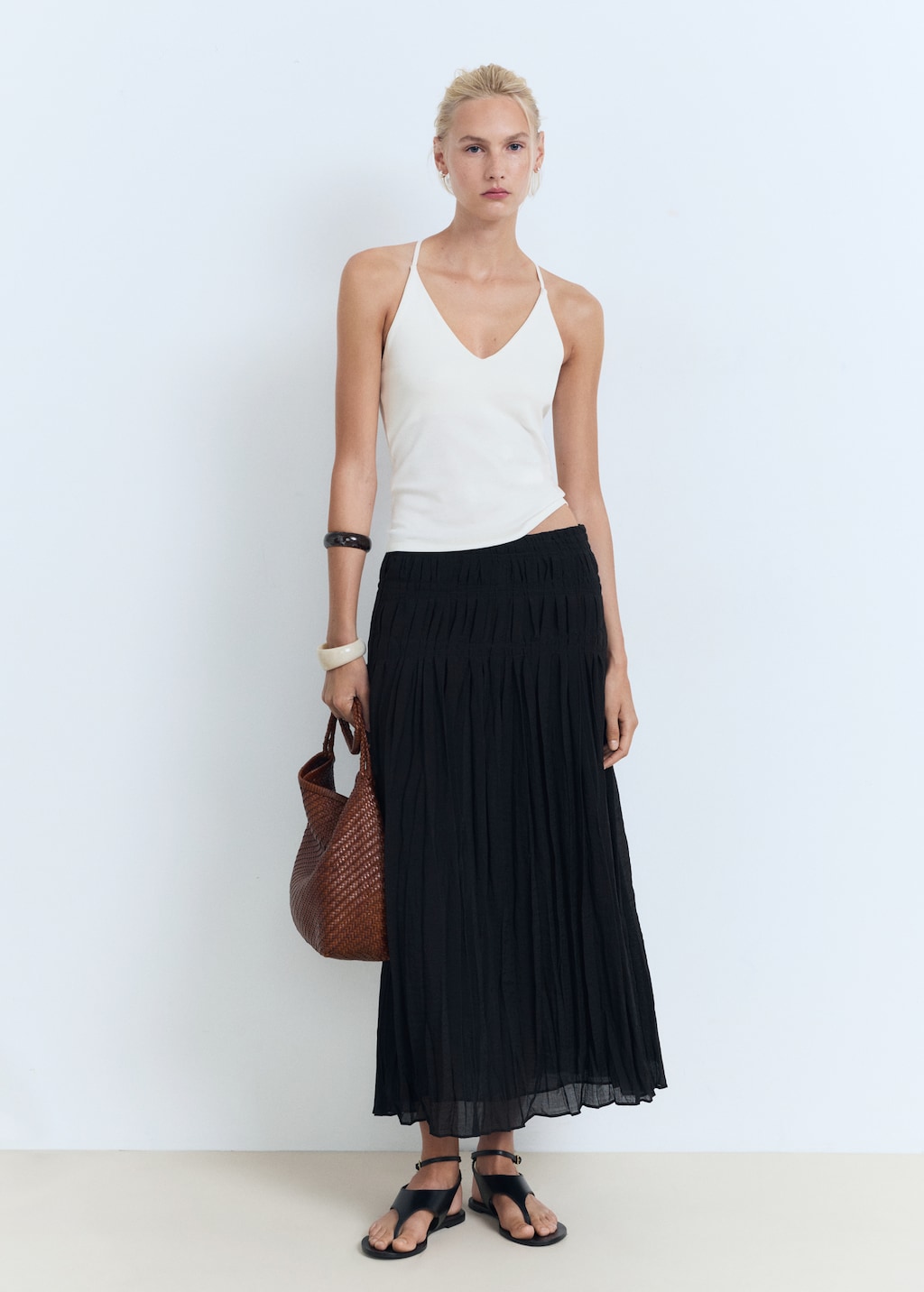 Mango Open-back cotton top