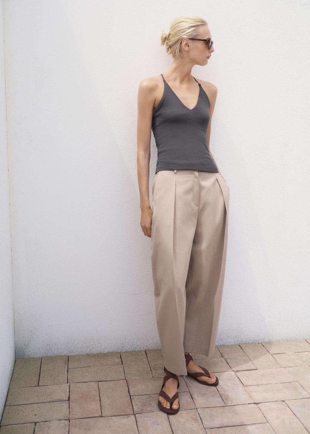 Mango Open-back cotton top