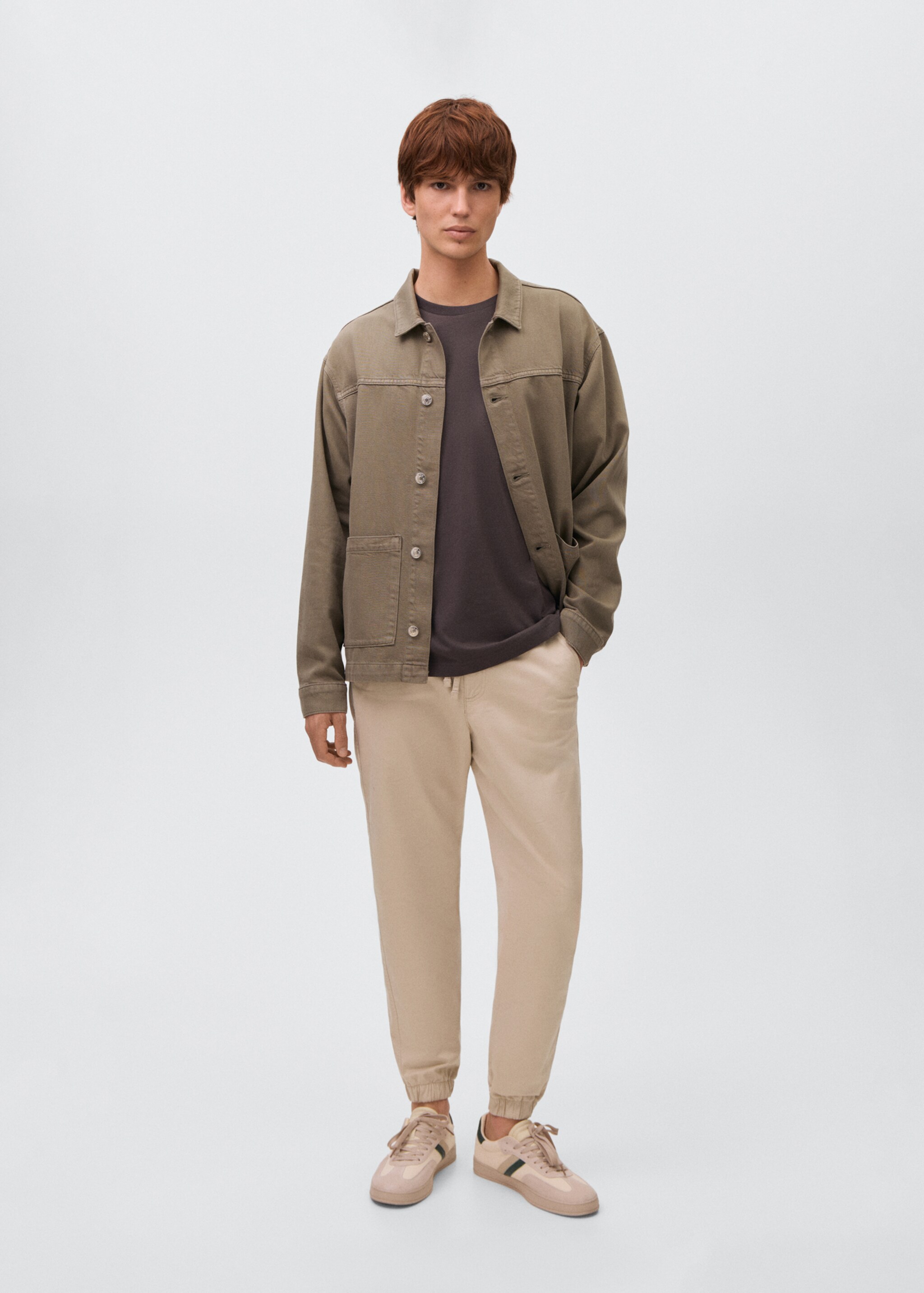 Cotton drawstring joggers - General plane
