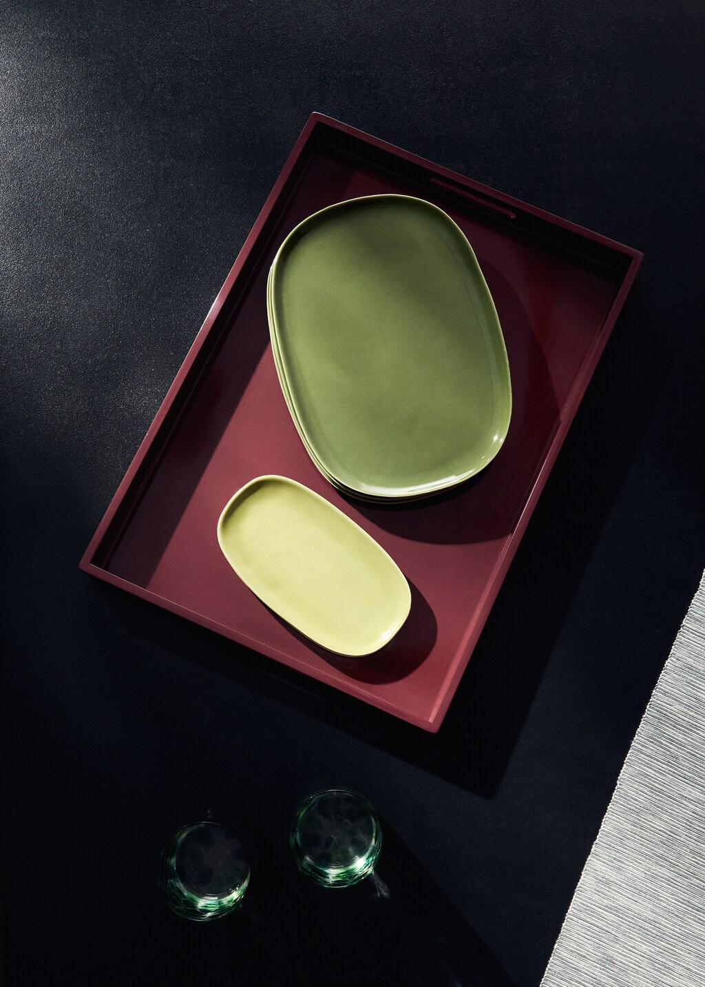 lacquered colored decorative tray