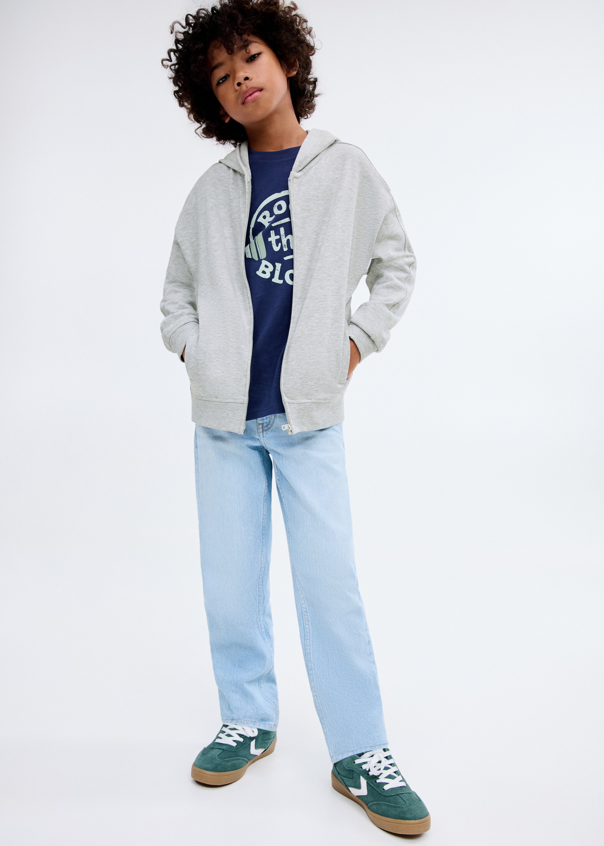 Zipped hoodie - General plane, Medium Heather Grey. Ref: 17003300-00.