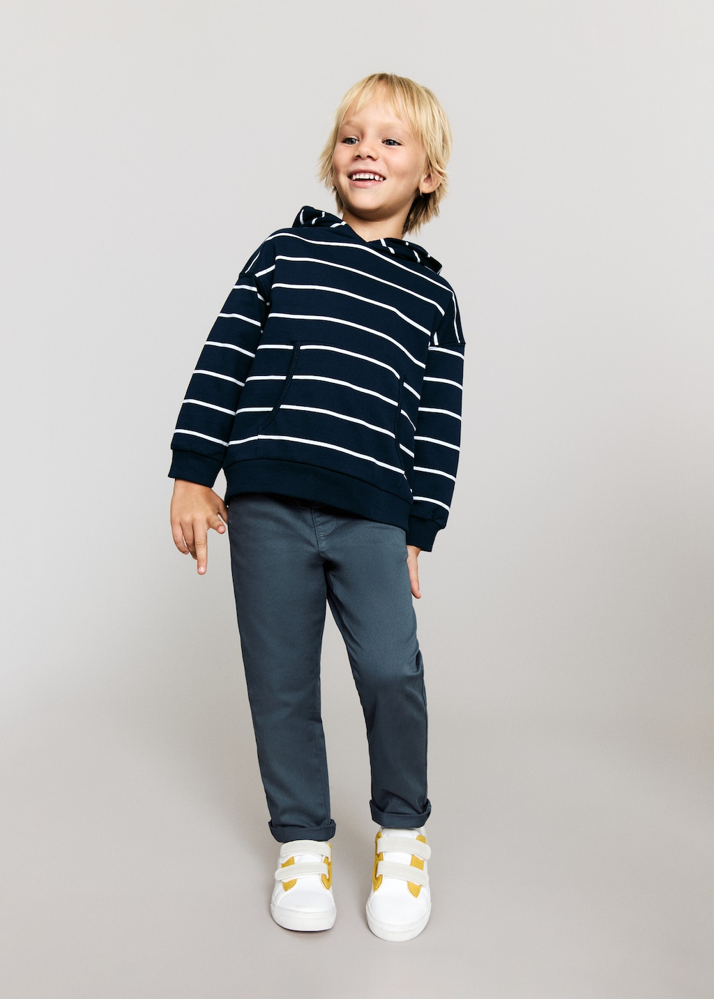 Striped hooded sweatshirt