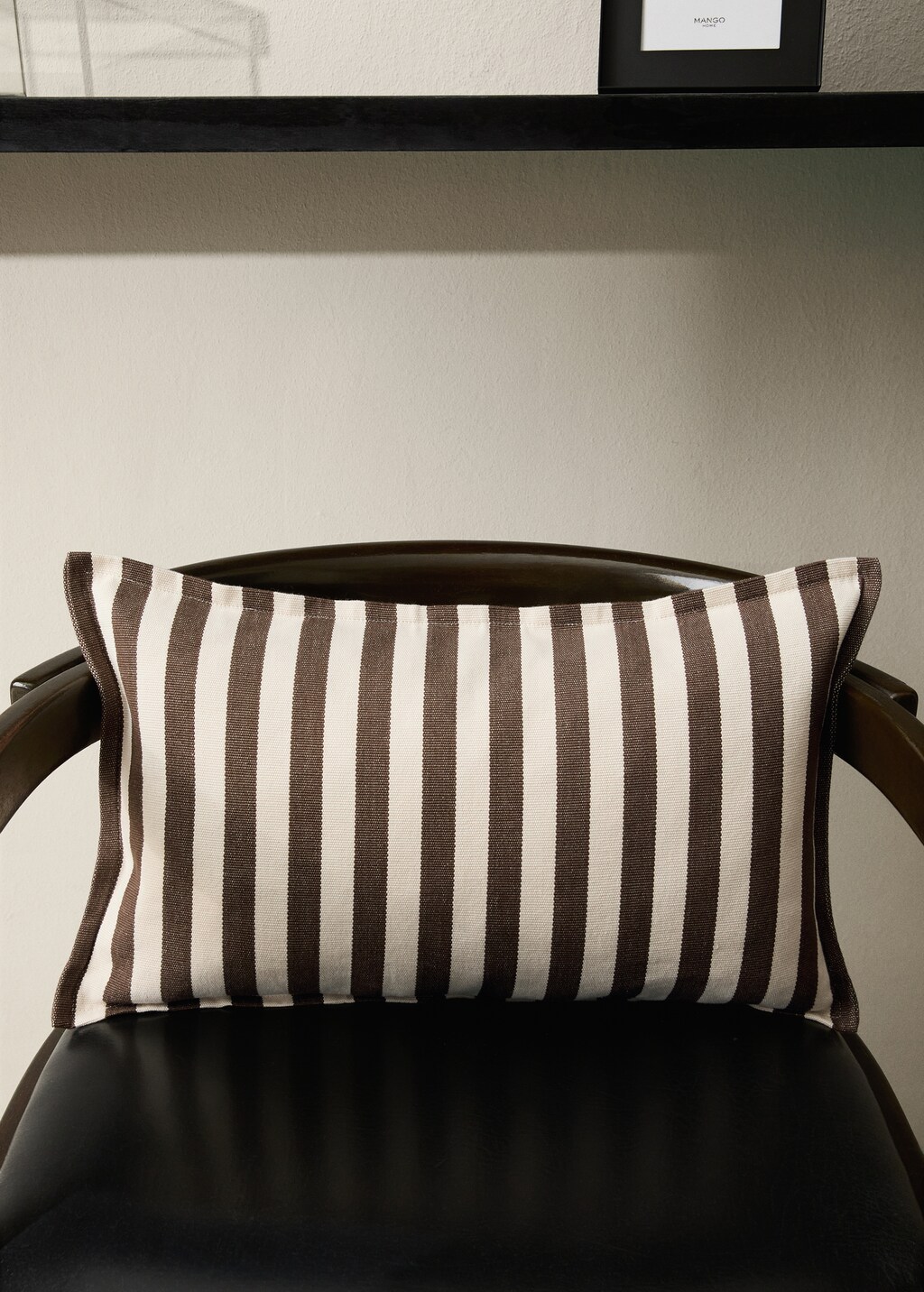 Cotton two-tone cushion cover with woven stripes 30x50 cm