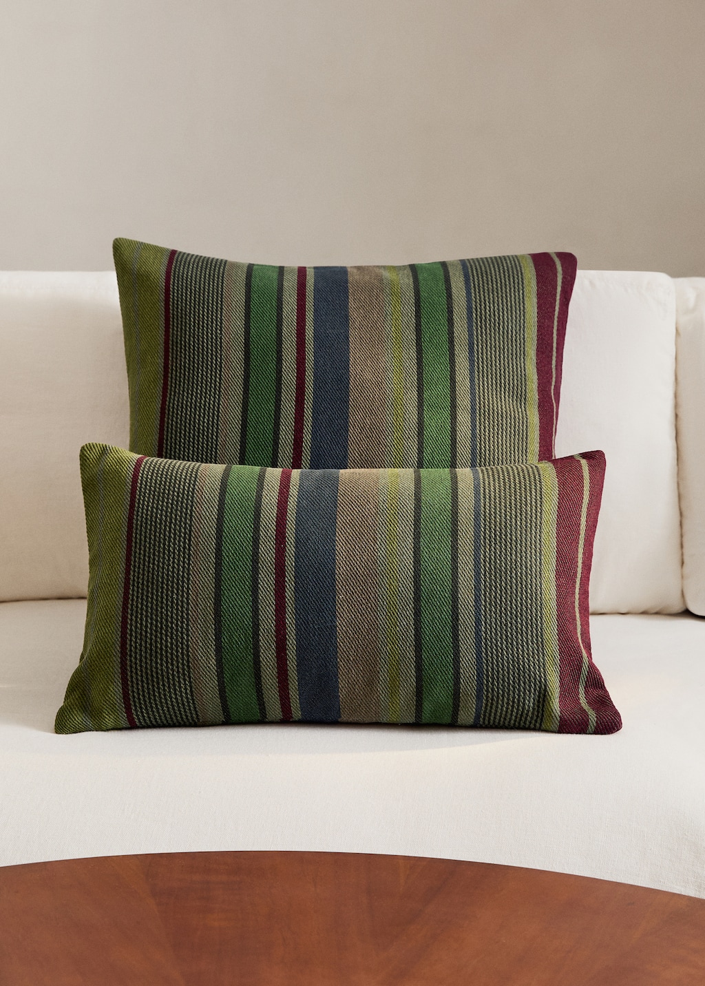 Cotton overdyed striped cushion cover 30x50 cm