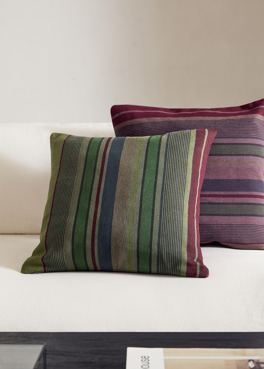 Cotton overdyed striped cushion cover 45x45 cm
