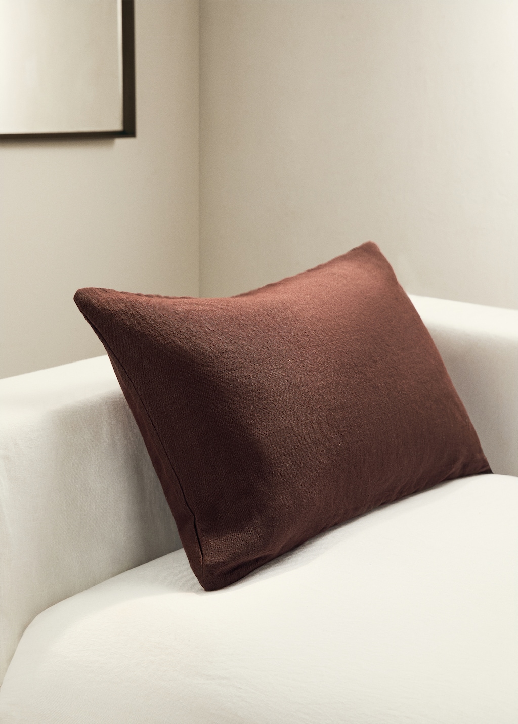 Linen cushion cover with zip 40x60 cm