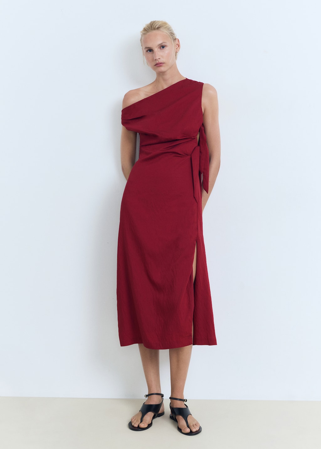 Mango Asymmetrical knotted dress