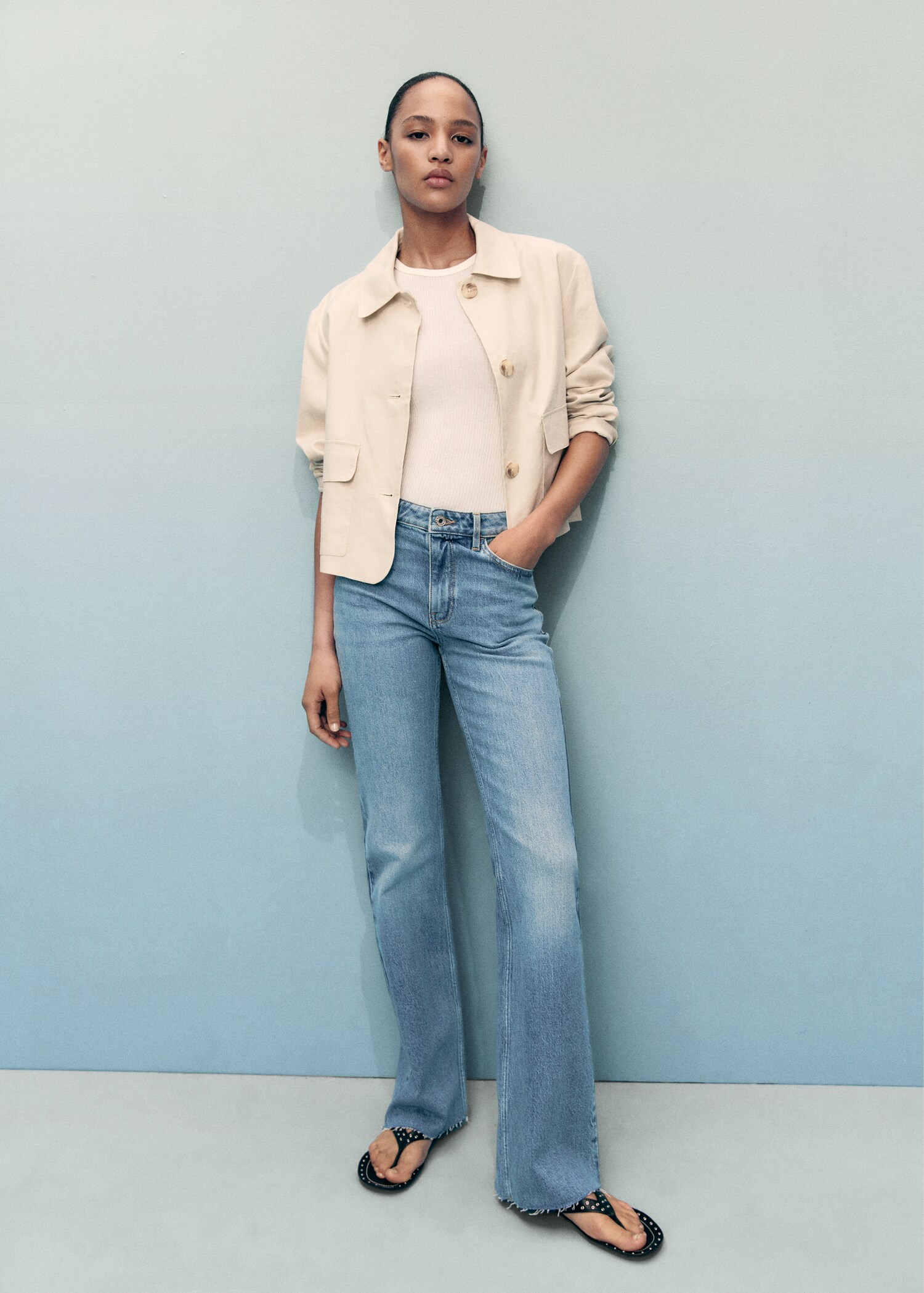 Fiona flared mid-rise jeans - General plane