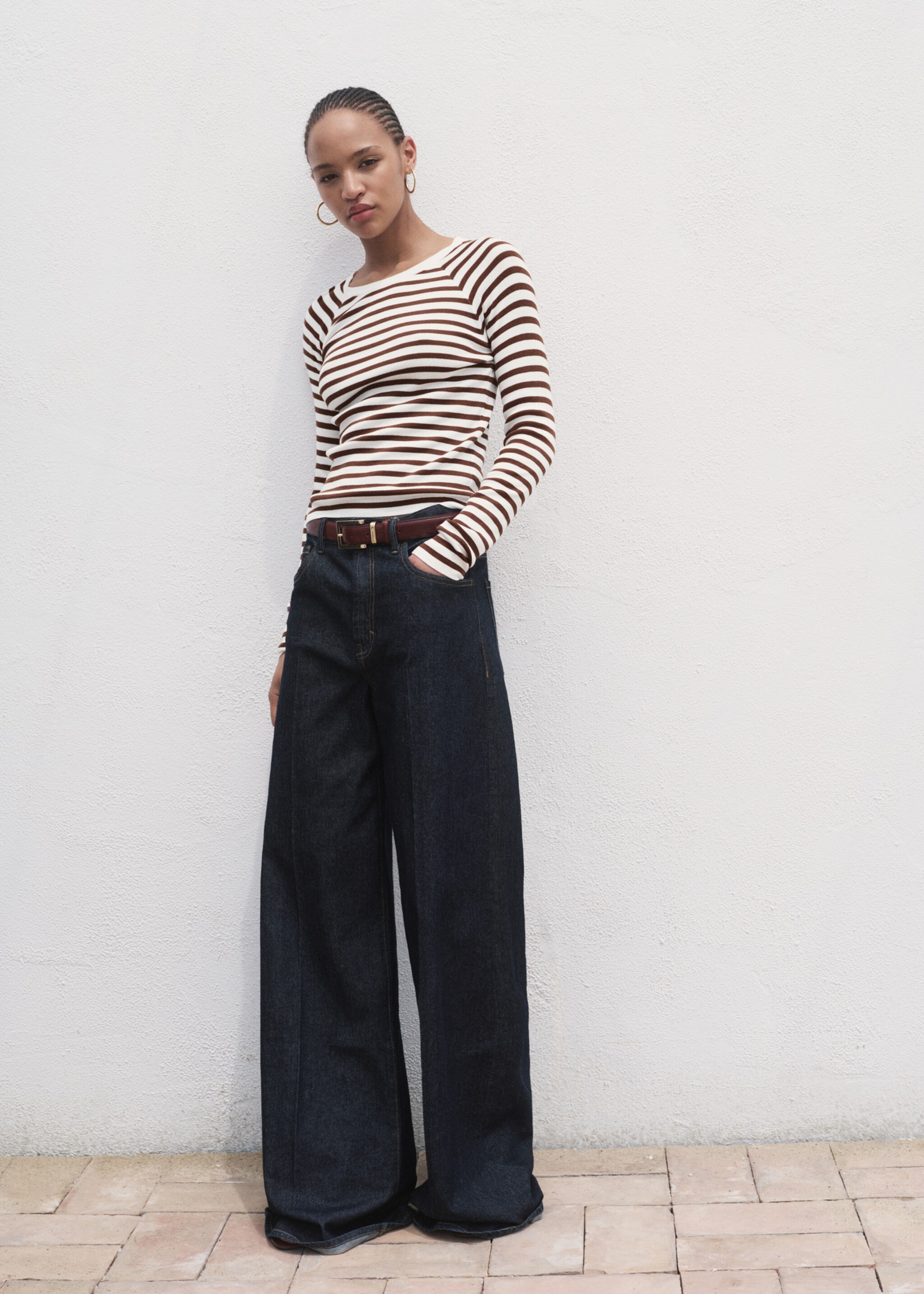 Sweater rajutan halus lengan panjang - Tampilan Umum