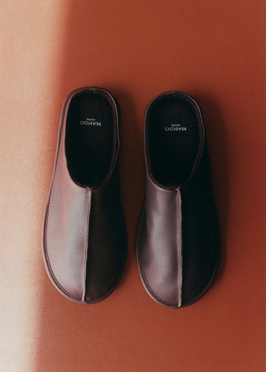 Leather clogs with stitching detail - image 2