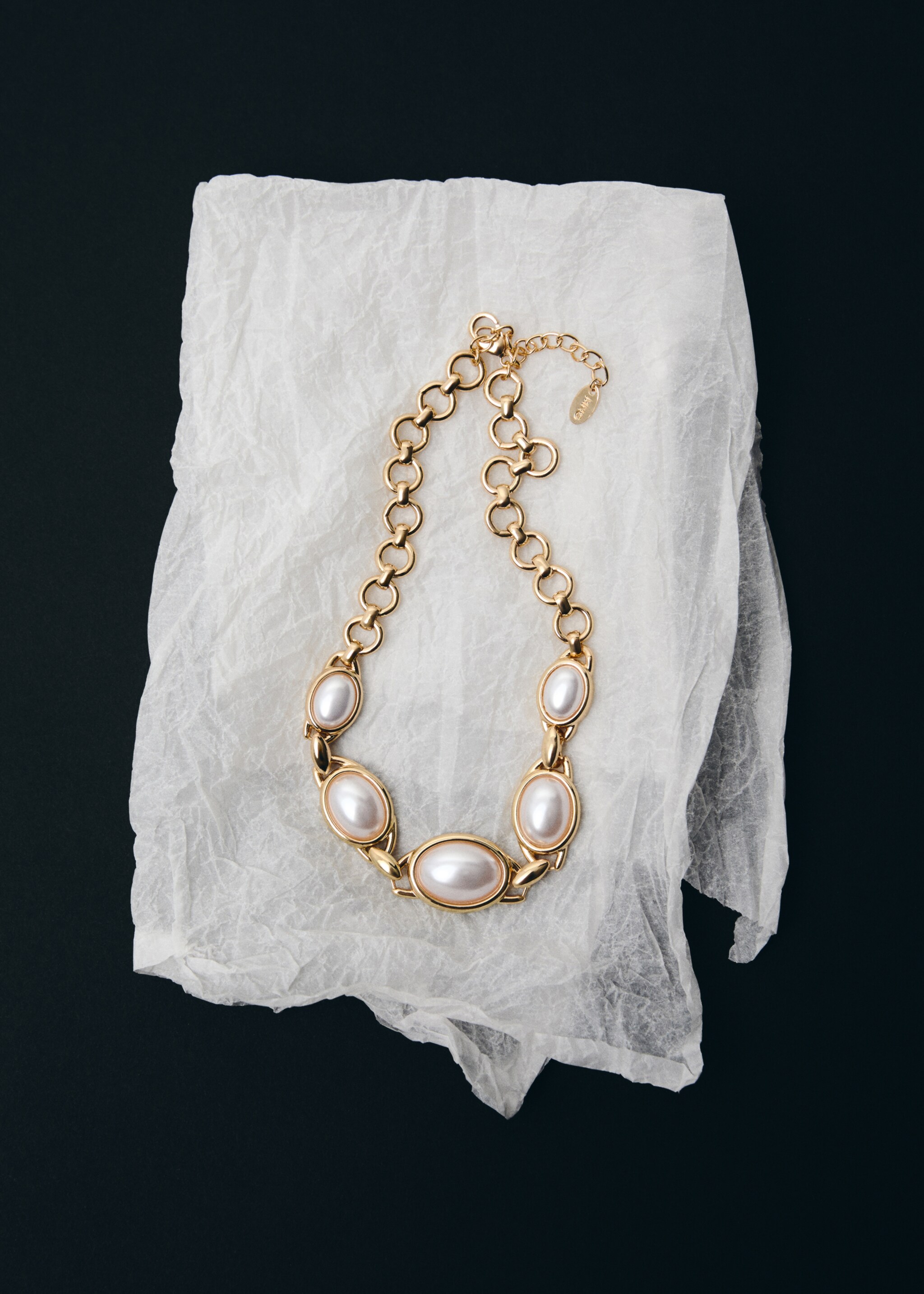 Gecombineerde parelketting - Overzichtstekening, Goud. Ref: 17004130-00.
