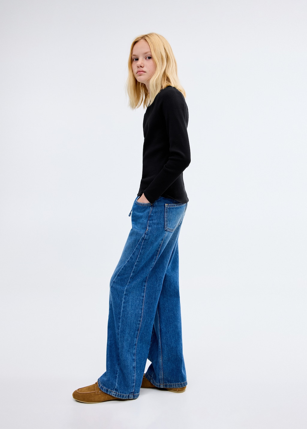 Ribbed long-sleeved t-shirt