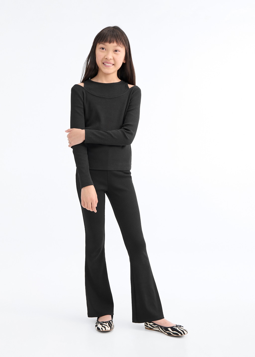 Ribbed cut-out T-shirt