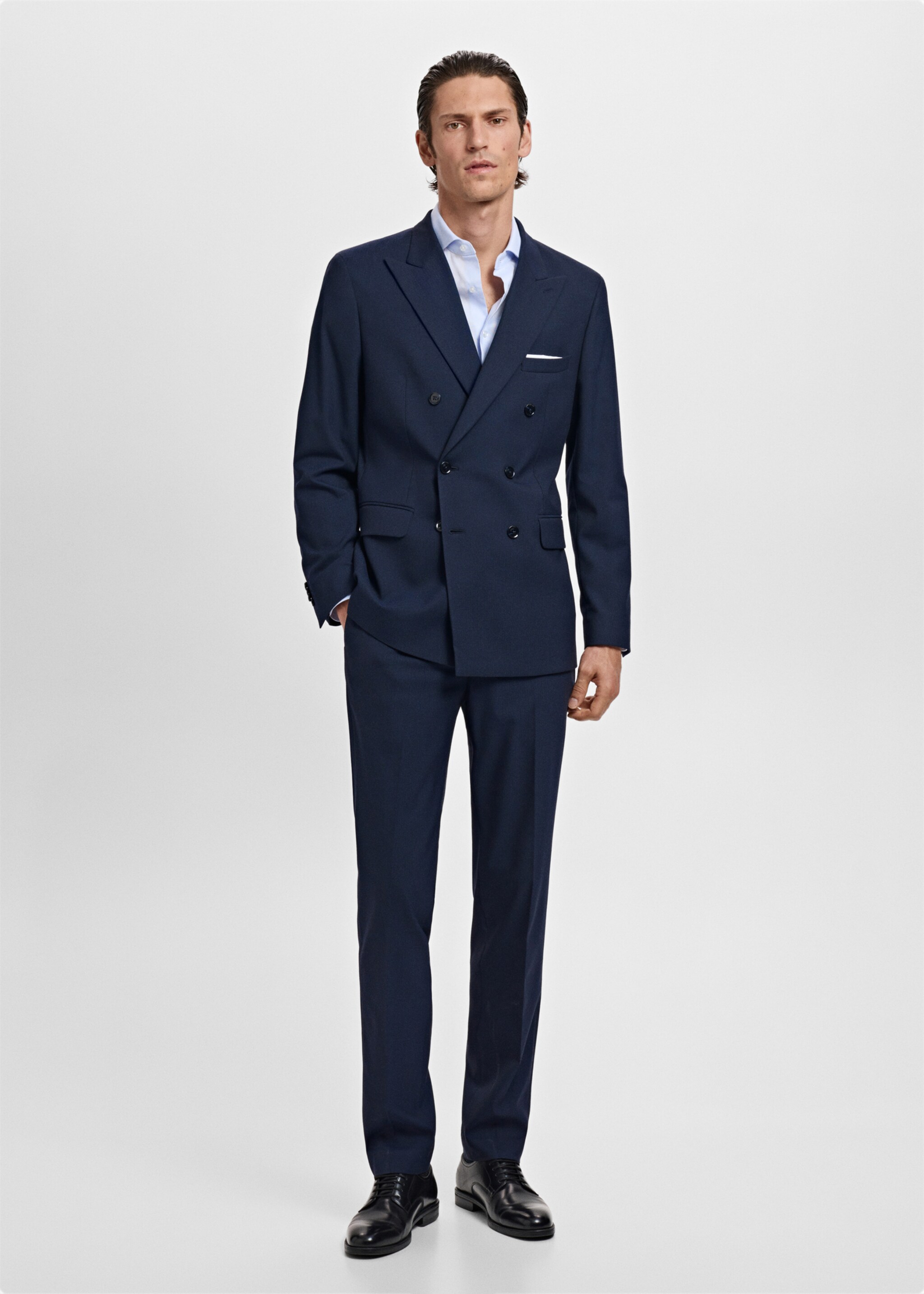 Pantalon costume Monaco slim-fit - Plan général, Bleu marine. Ref: 17005156-00.