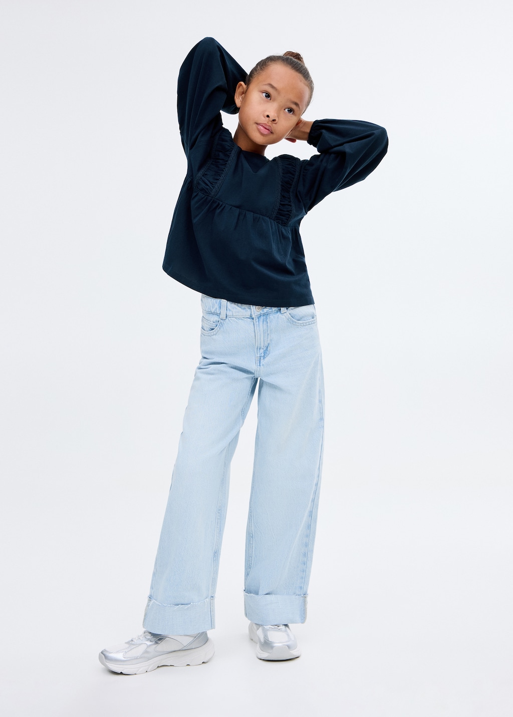 T-shirt with gathered details - Kids | MANGO USA