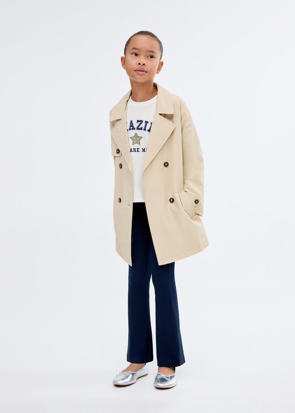 Embroidered printed T-shirt