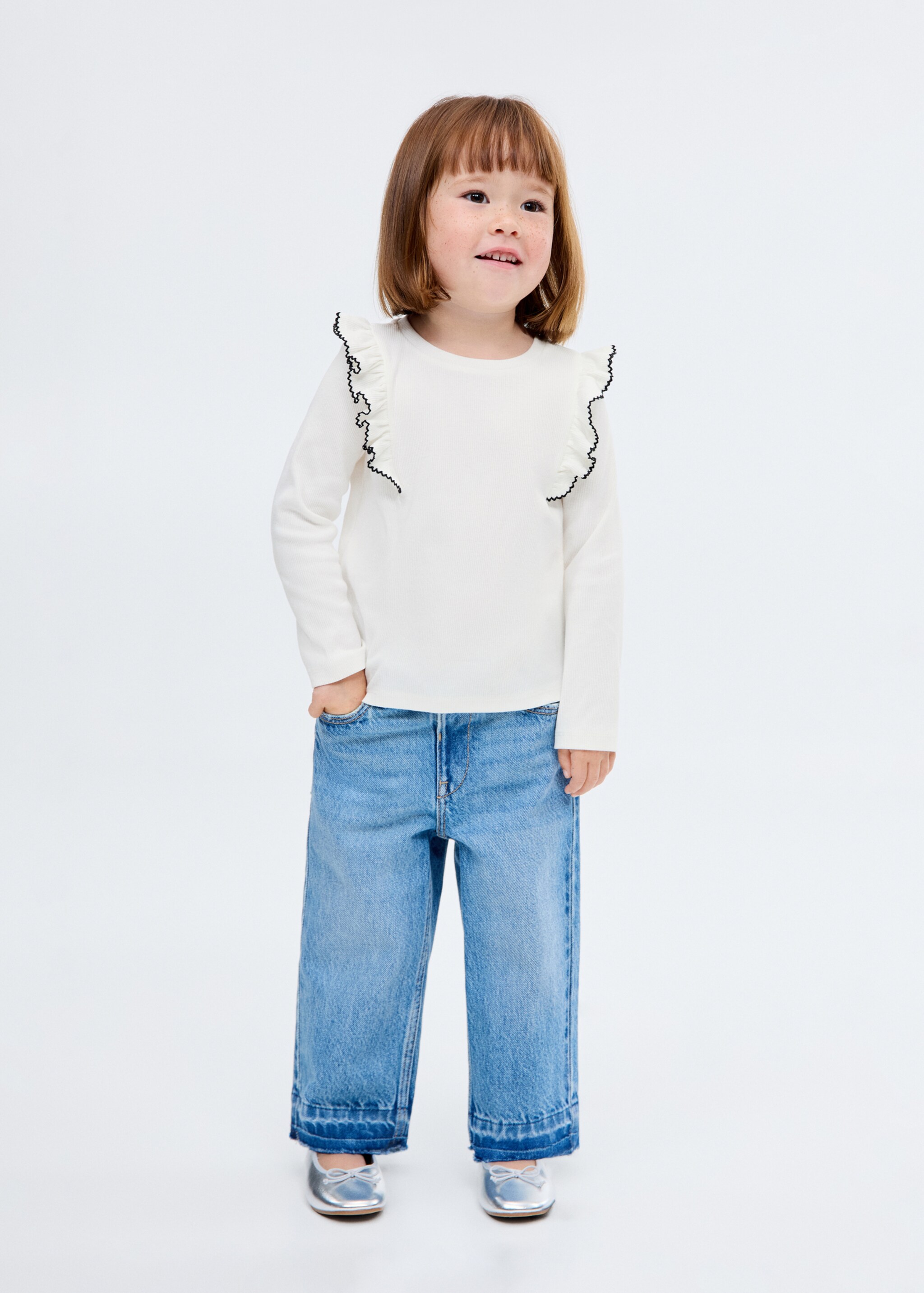 Ruffled ribbed T-shirt - General plane, Off White. Ref: 17005170-00.