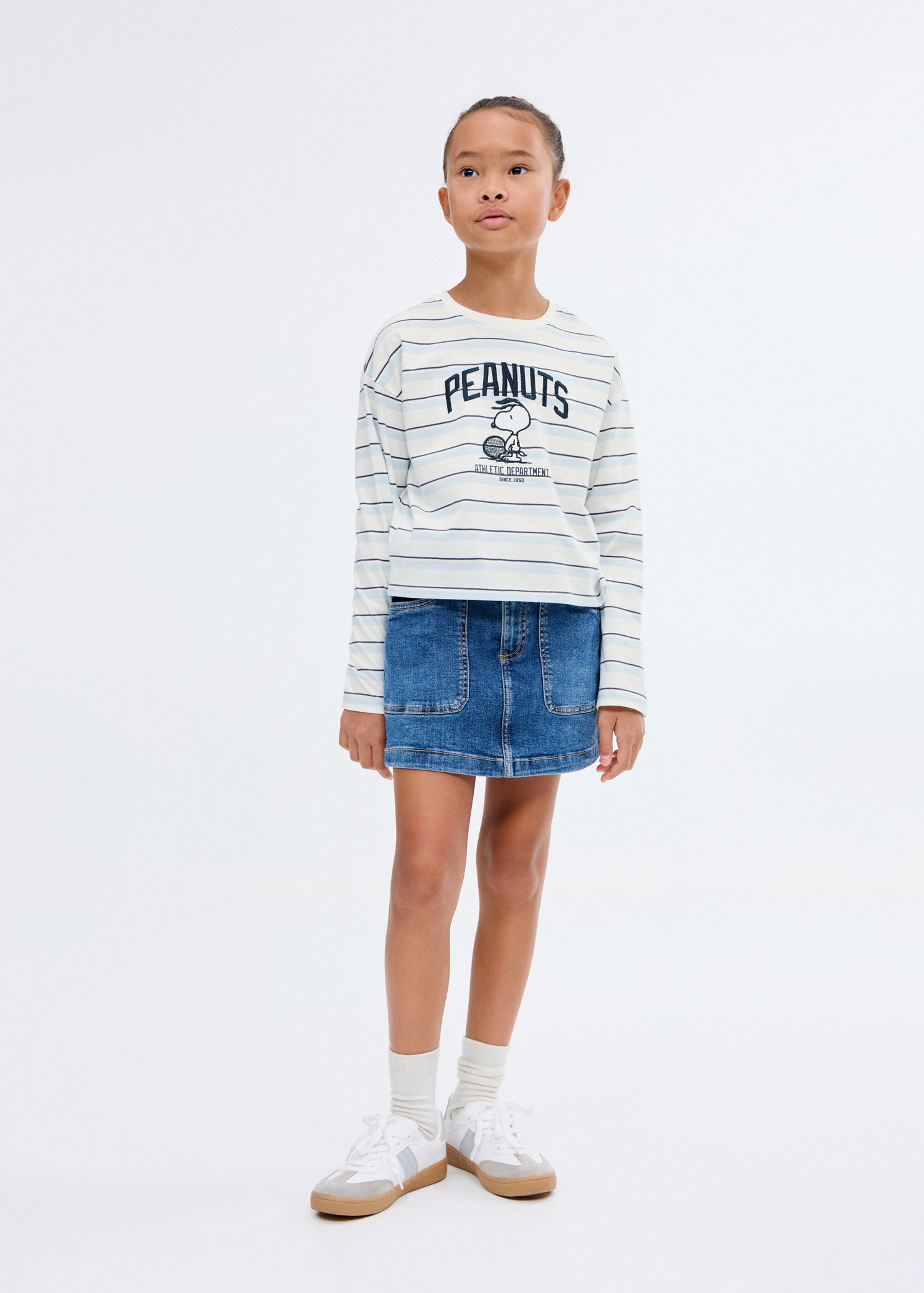 Snoopy embroidered t-shirt - General plane, Sky Blue. Ref: 17005171-00.